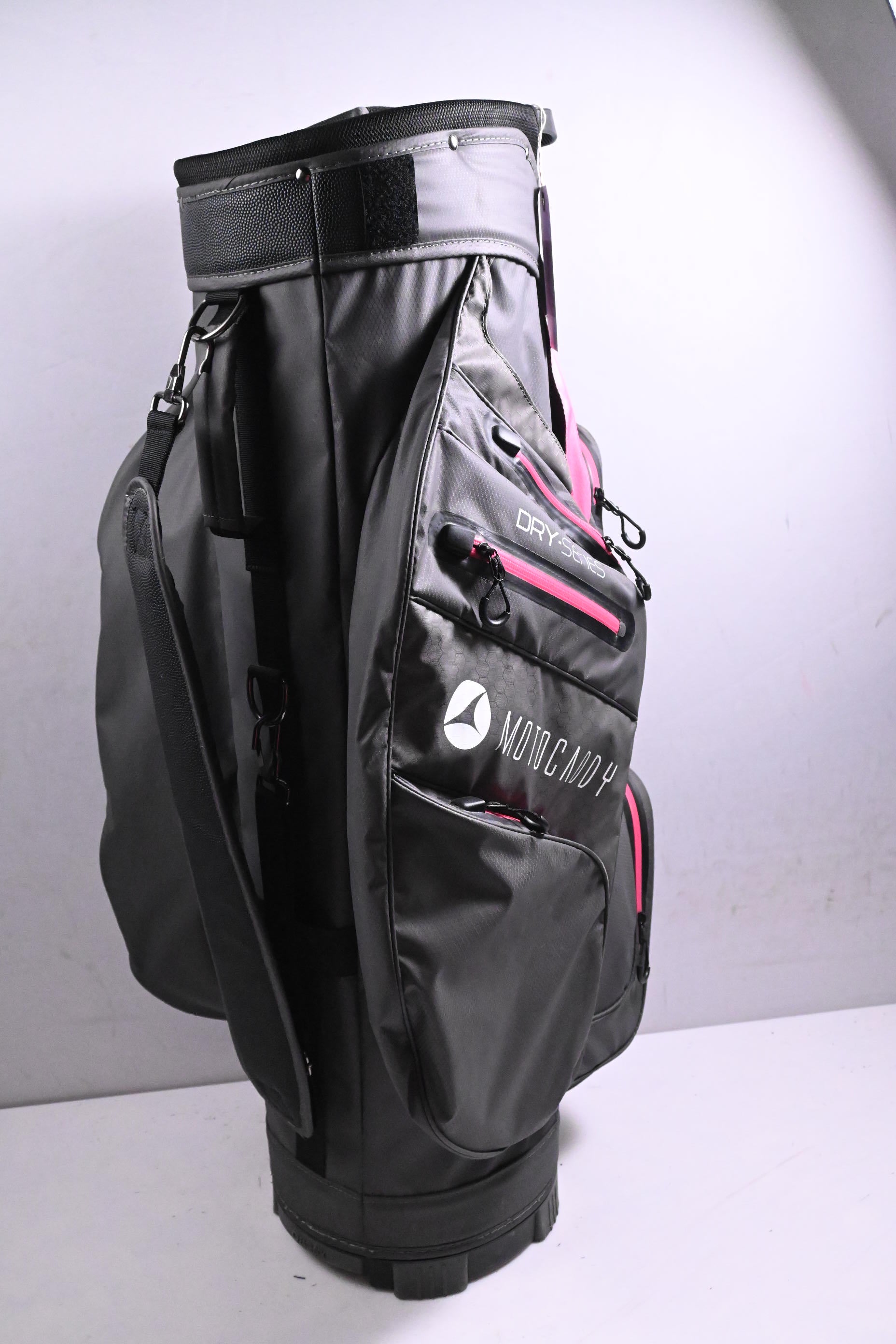Motocaddy Dry Series Cart Bag / 14-Way Divider / Grey, Pink
