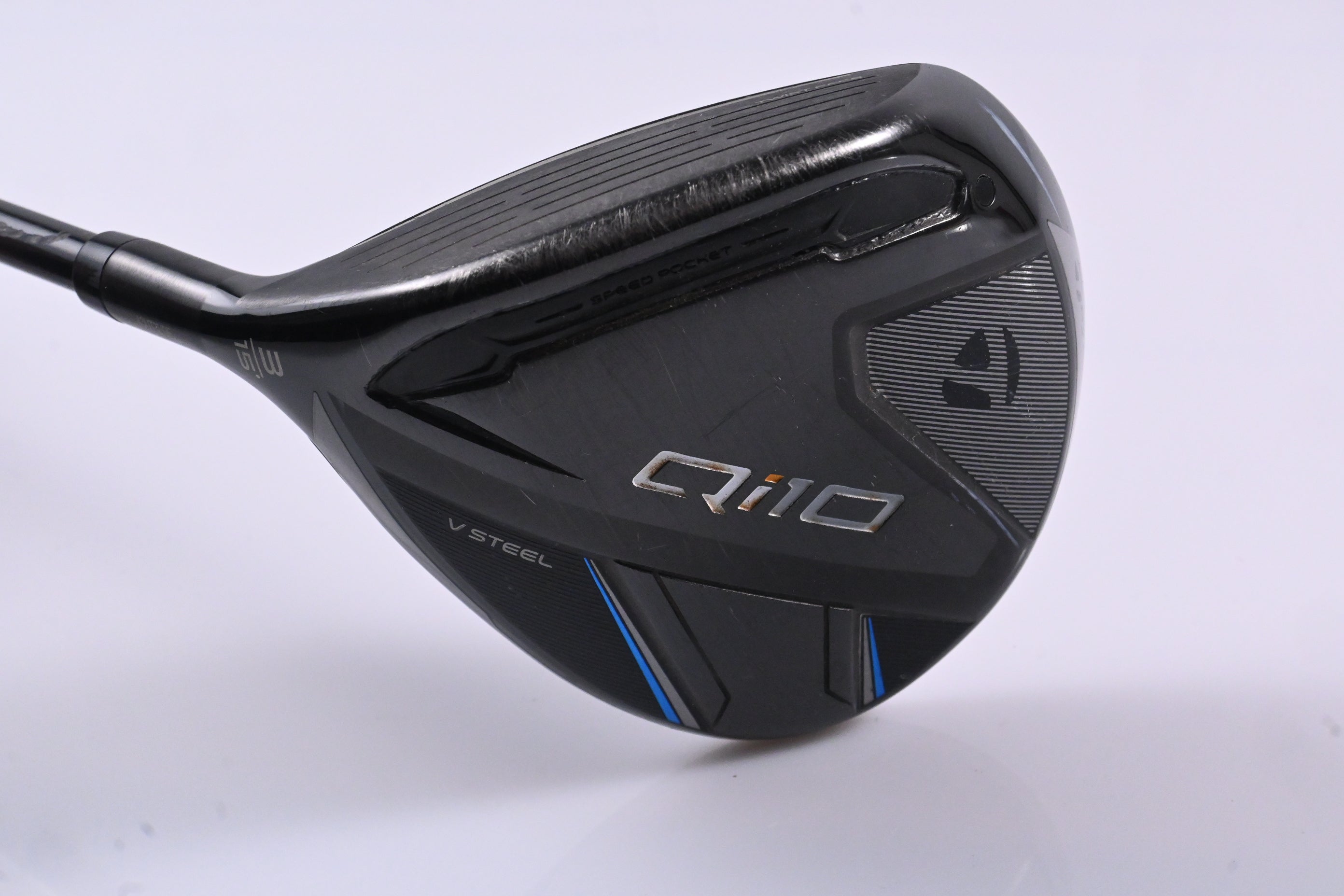 Left Hand Taylormade Qi10 #3 Wood / 15 Degree / Regular Flex Ventus TR Blue 6