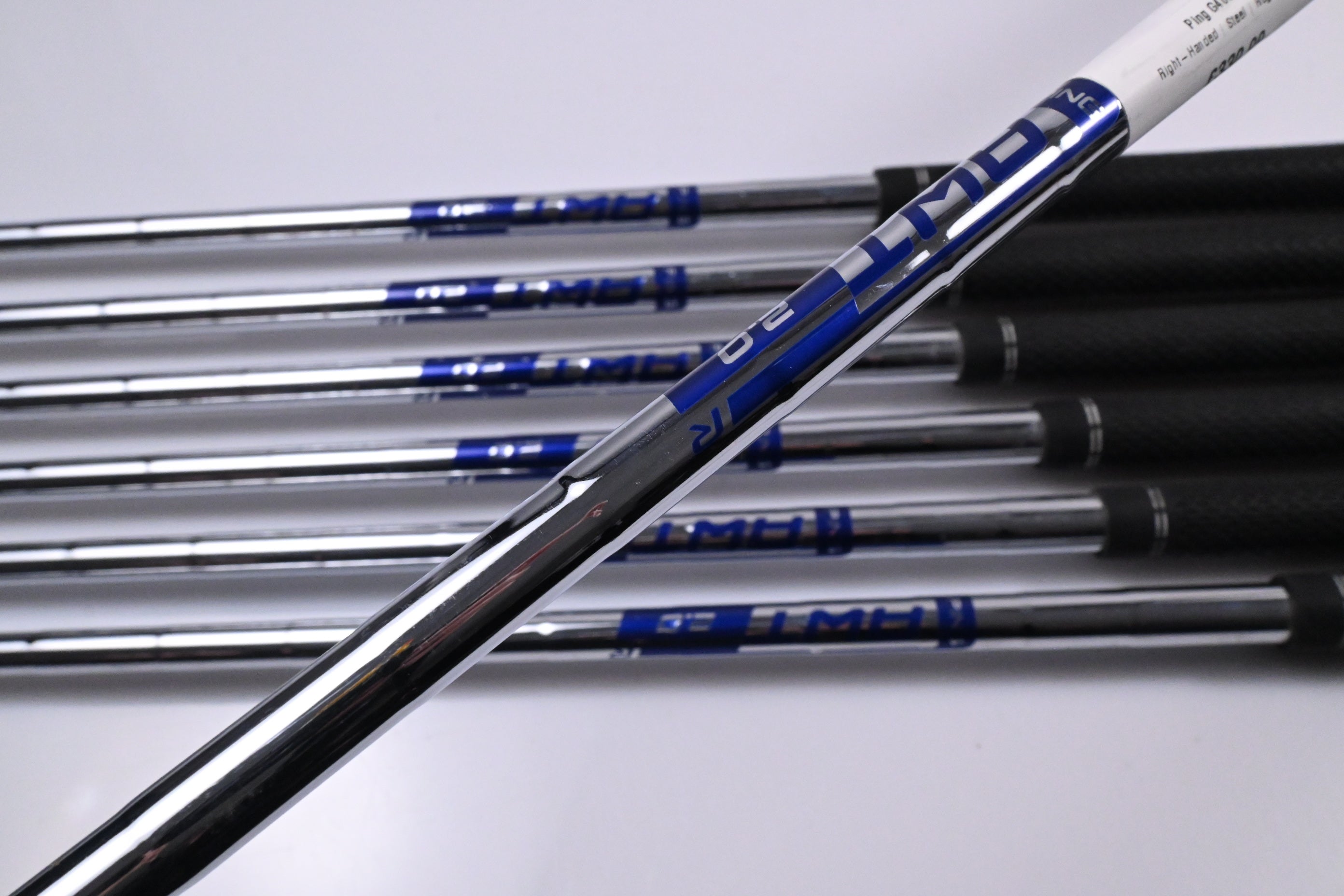 Ping G400 Irons / 5-PW+SW / Blue Dot / Regular Flex Ping AWT 2.0 Shafts