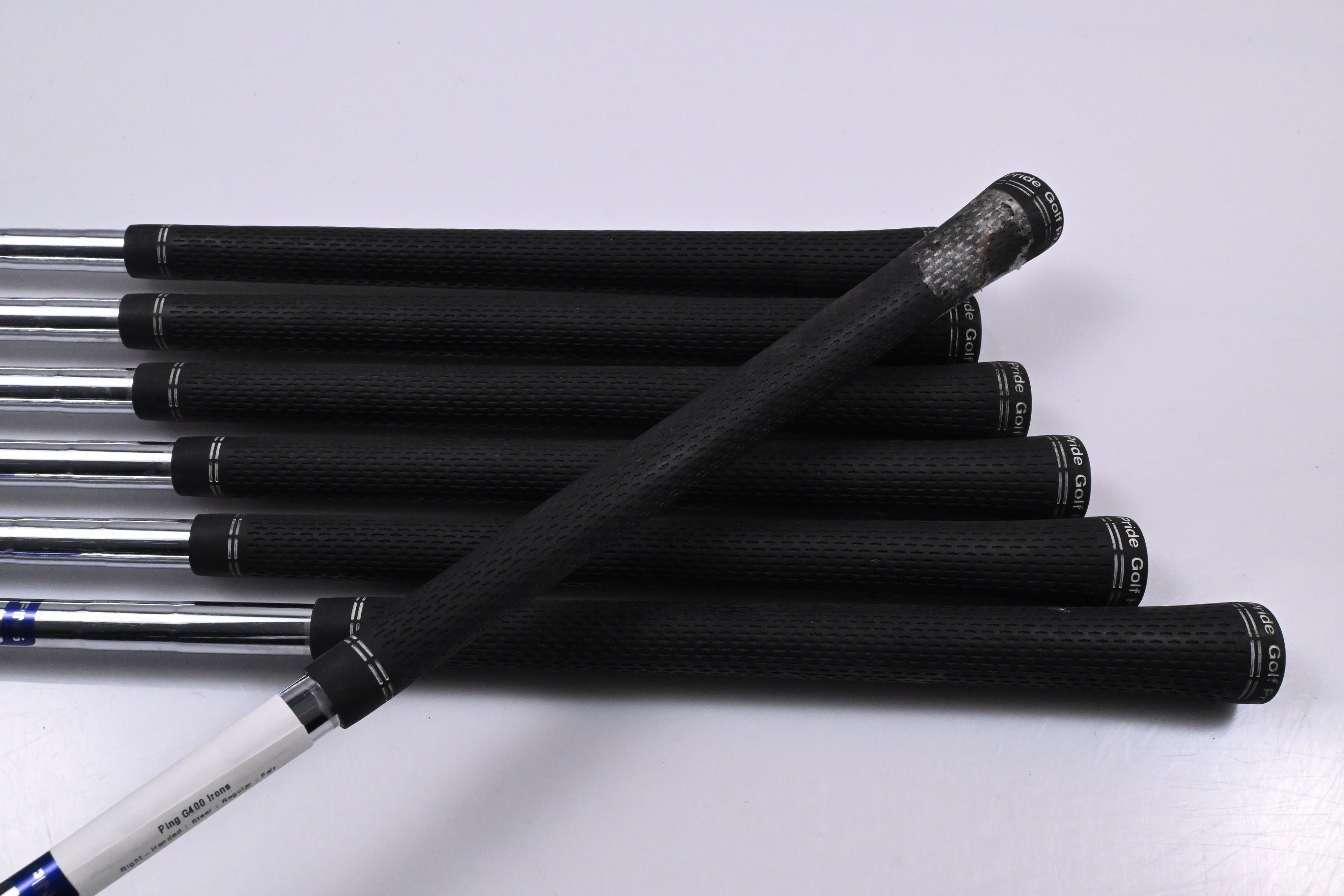 Ping G400 Irons / 5-PW+SW / Blue Dot / Regular Flex Ping AWT 2.0 Shafts