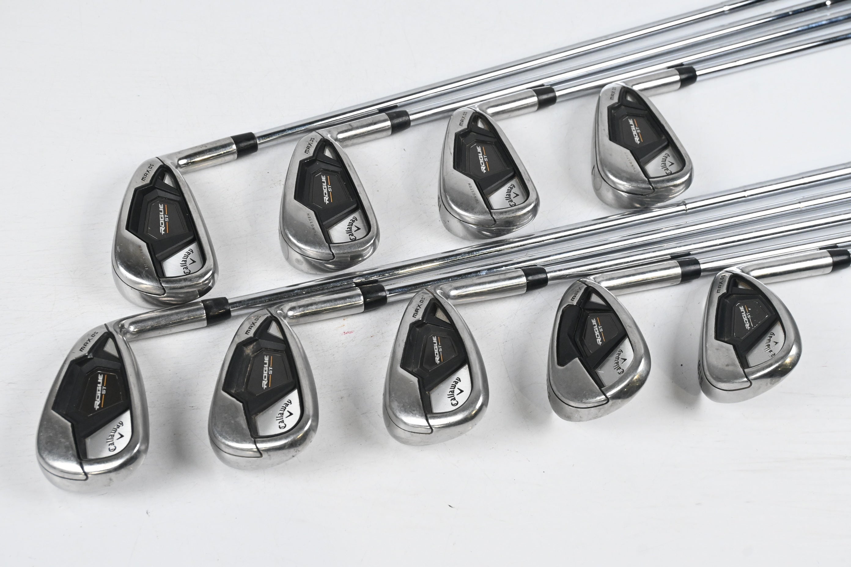 Callaway Rogue ST Max OS Irons / 4-PW+GW+SW / Regular Flex Elevate MPH Shafts