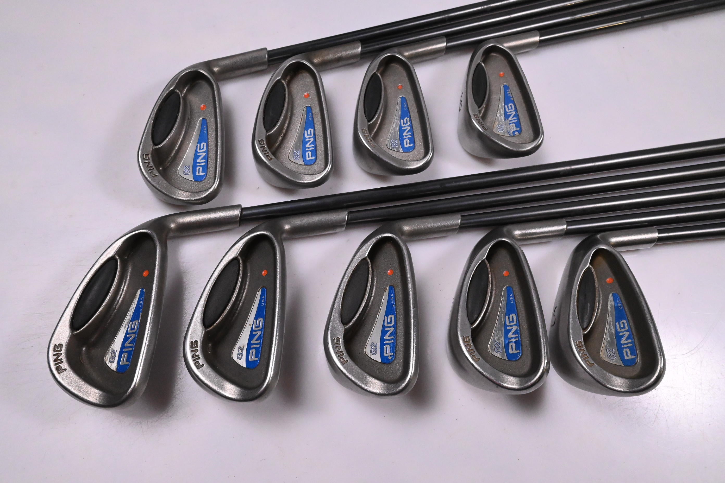 Ping G2 Irons / 3-PW+SW / Orange Dot / Regular Flex Ping TFC 100 Shafts