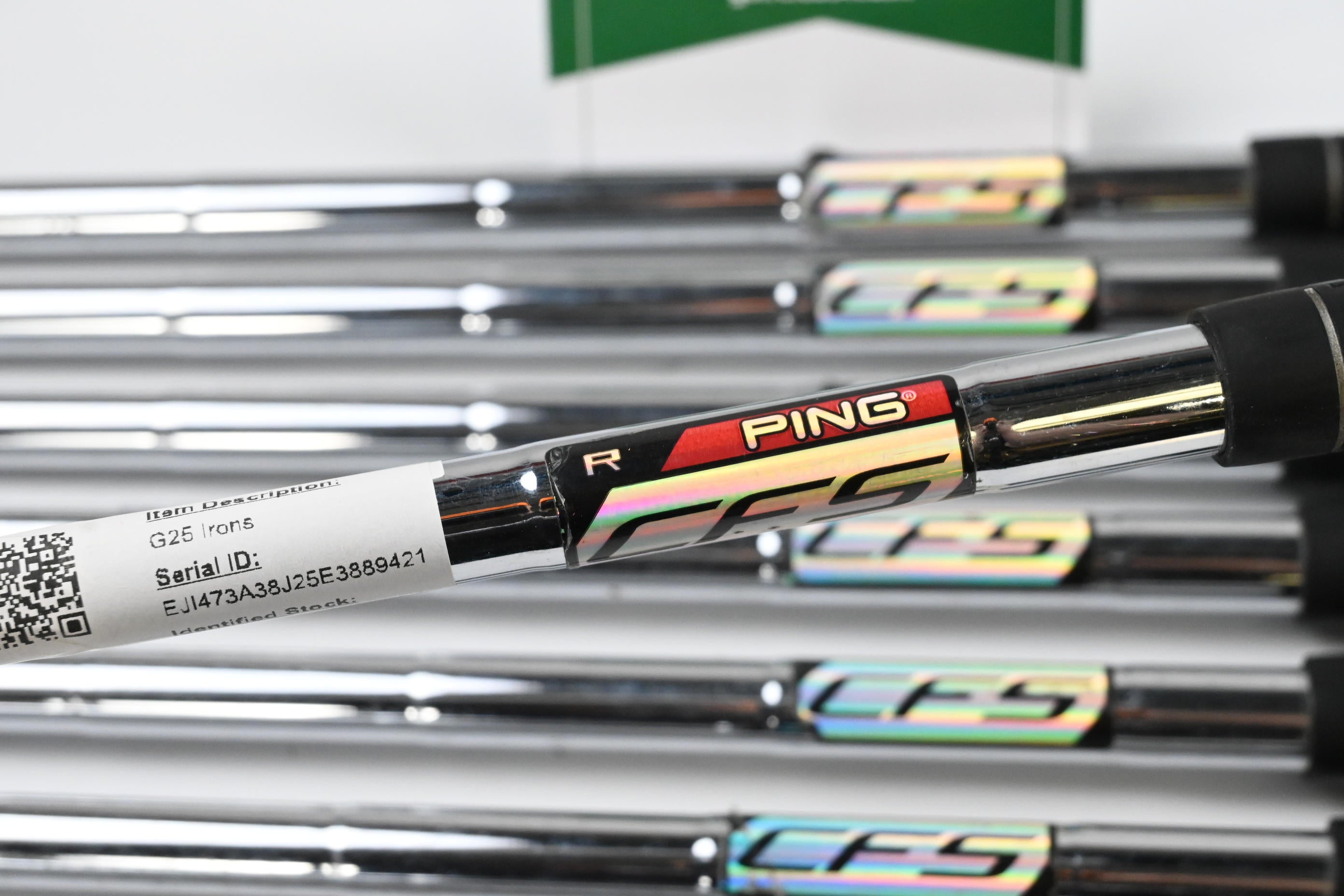 Left Hand Ping G25 Irons / 4-PW+SW / Black Dot / Regular Flex Ping CFS Shafts