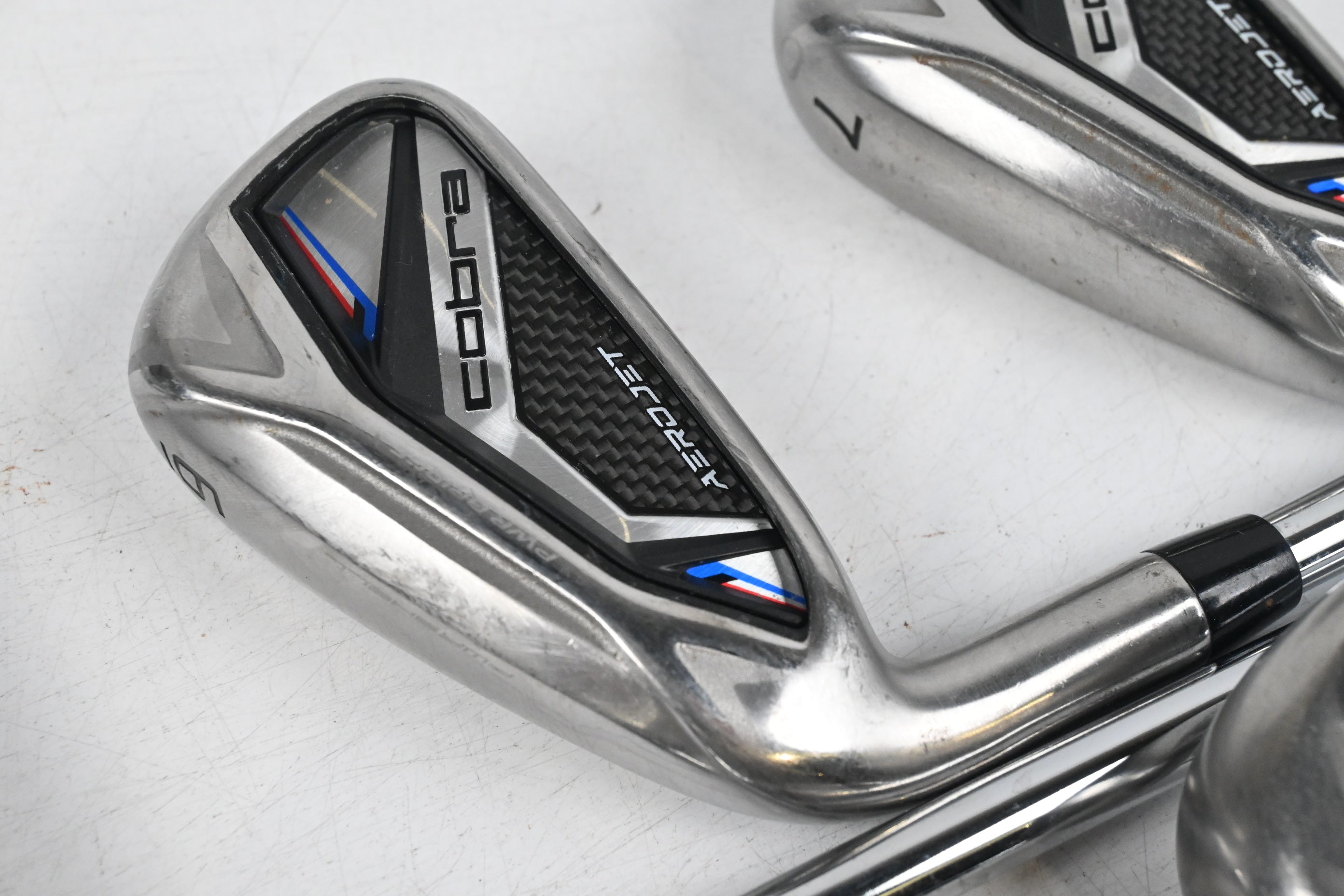 Left Hand Cobra Aerojet Irons / 5-PW+GW / Regular Flex KBS Tour Lite Shafts