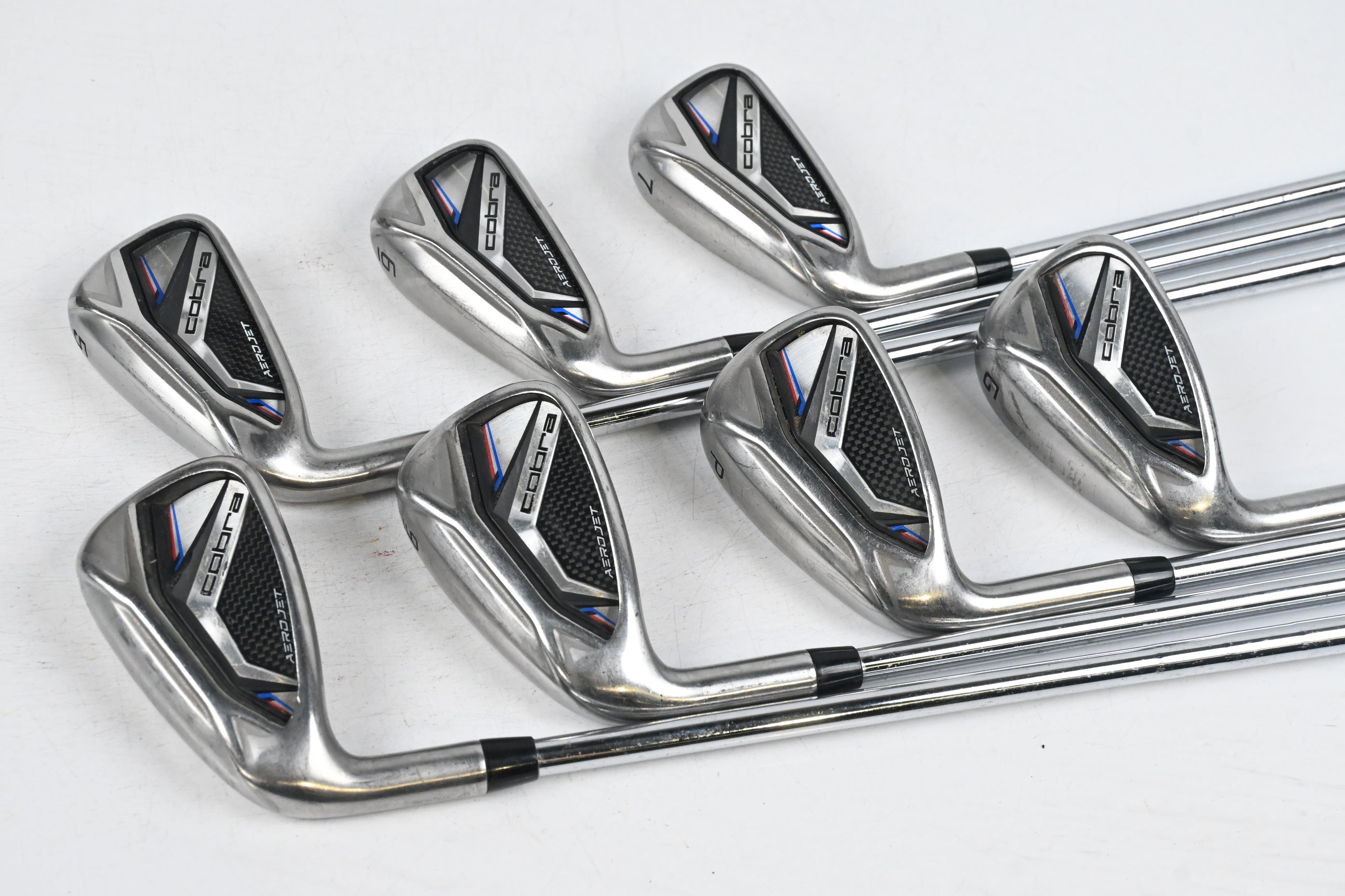 Left Hand Cobra Aerojet Irons / 5-PW+GW / Regular Flex KBS Tour Lite Shafts