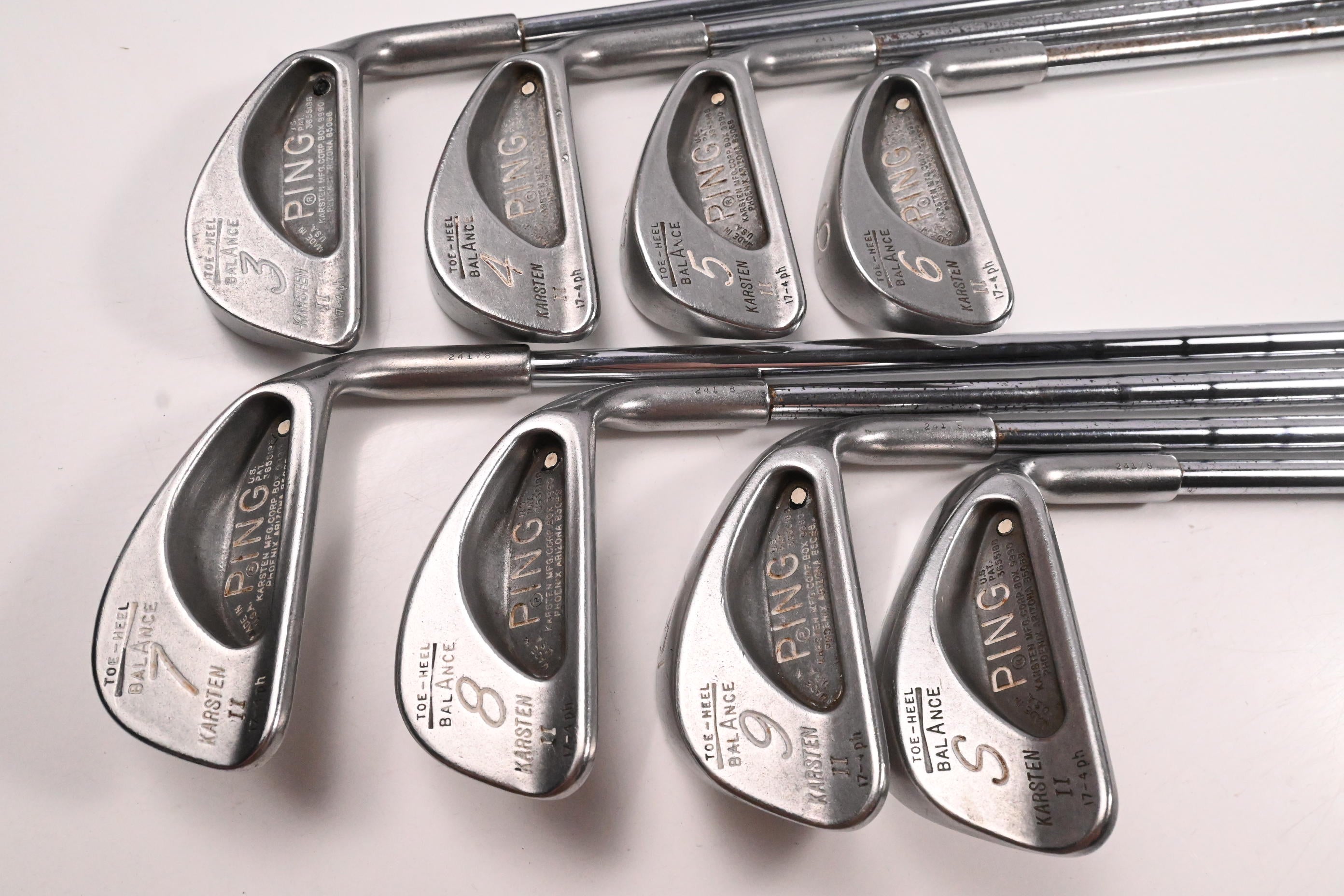 Ping Karsten II Irons / 3-9i+SW / Black Dot / Stiff Flex Ping Karsten ZZ Lite