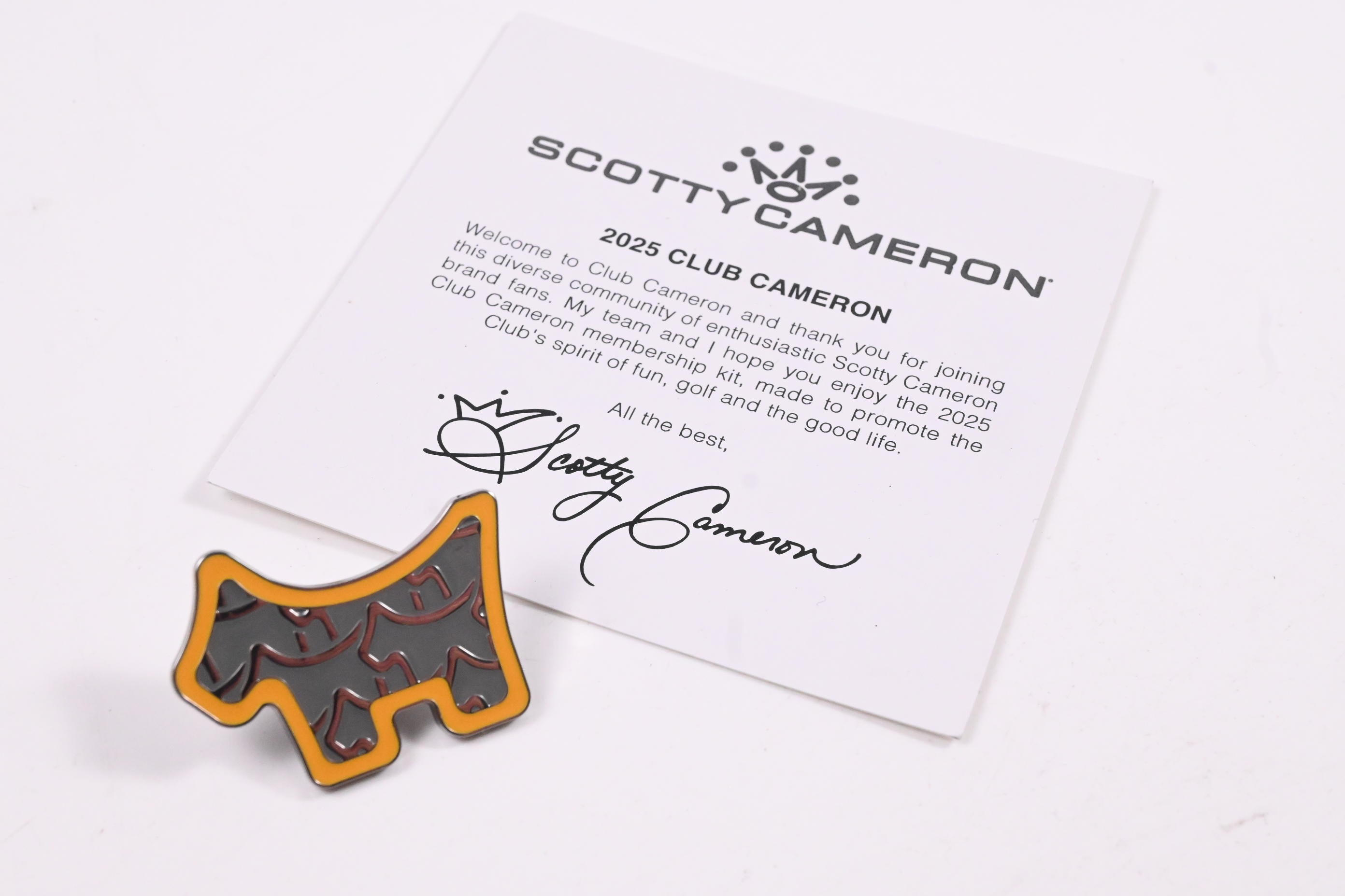 Scotty Cameron 2025 Club Cameron Member Pack / Headcover, Scotty Pin, Backpack