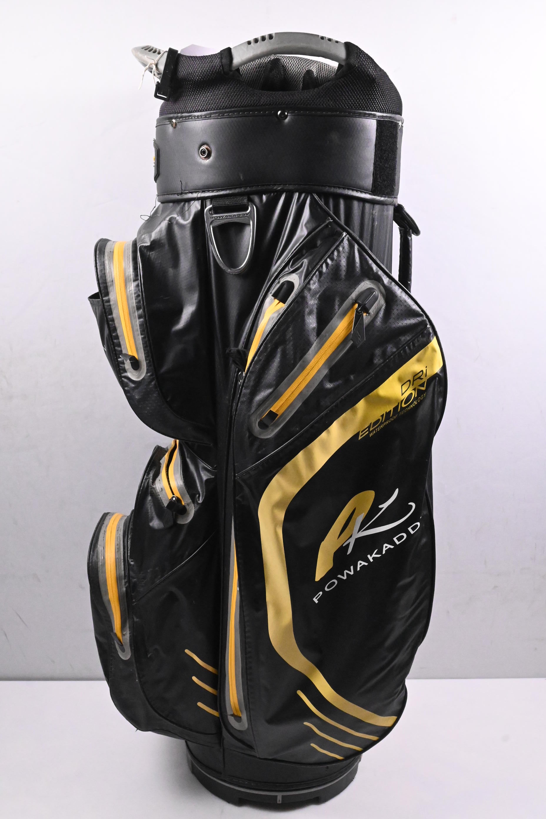 Powakaddy Dri Edition Cart Bag / 14-Way Divider / Black, Yellow