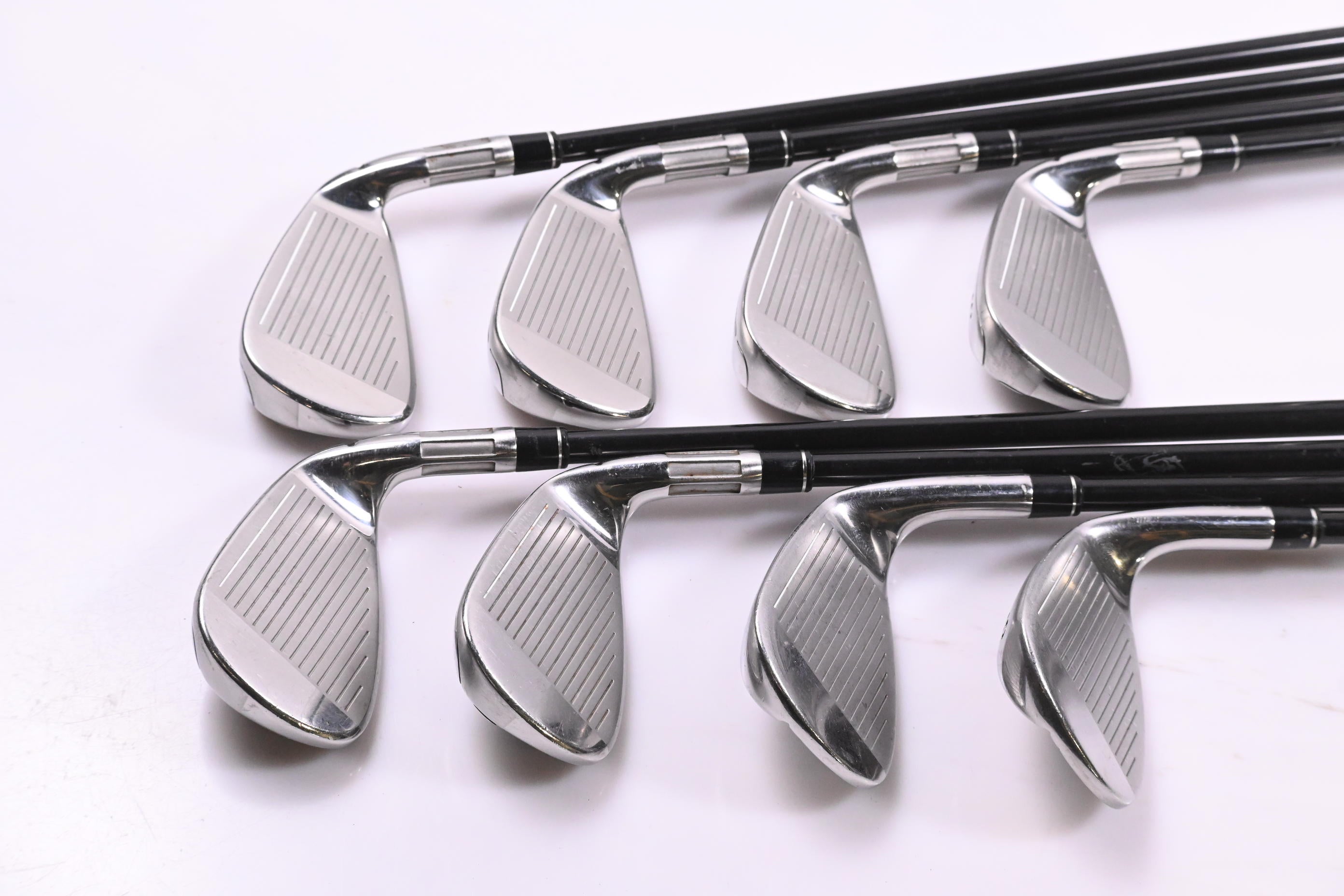 Left Hand Taylormade M6 Irons / 5-PW+GW+SW / Regular Flex Fujikura Atmos Orange