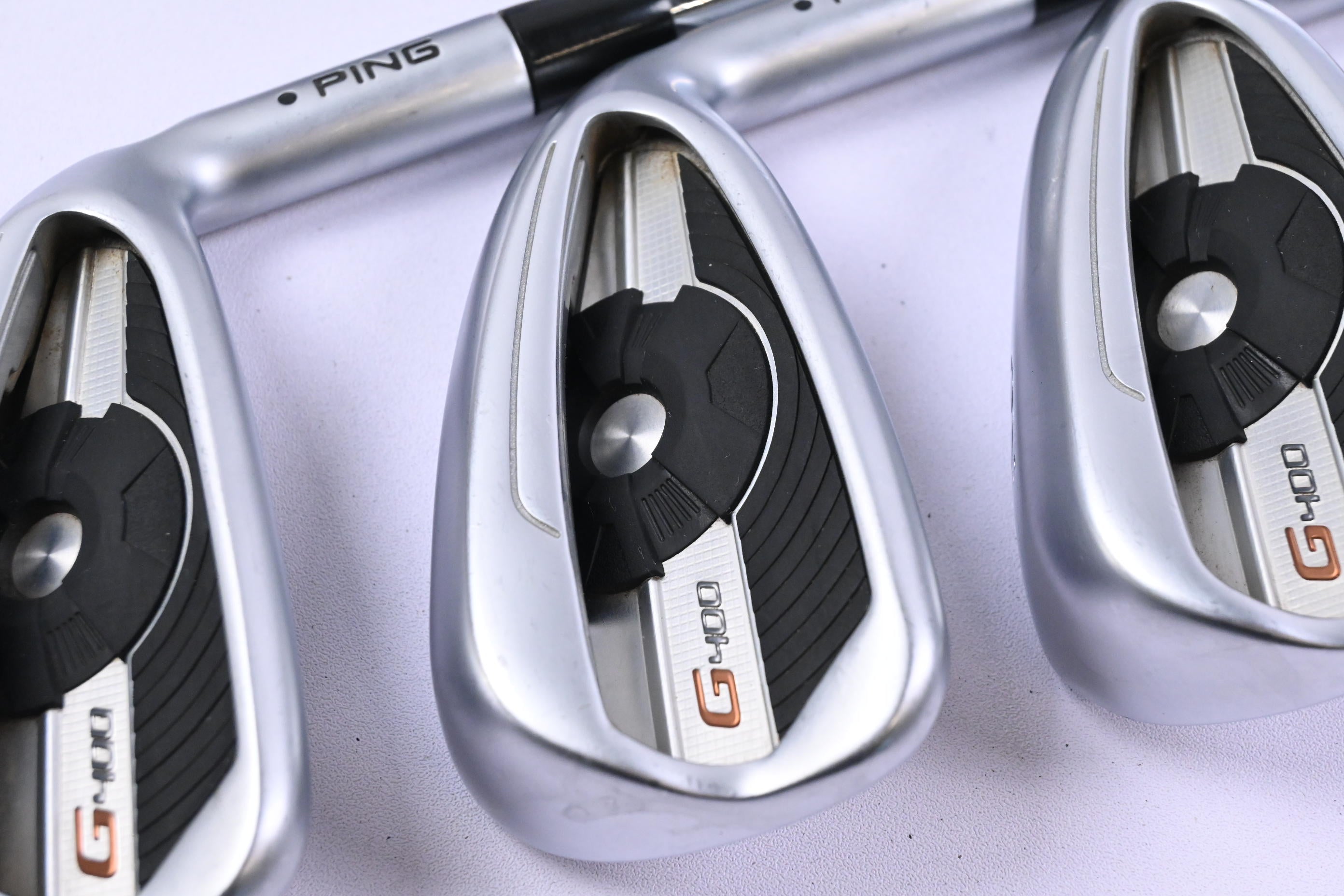 Ping G400 Irons / 4-PW / Black Dot / Regular Flex Ping AWT 2.0 Shafts