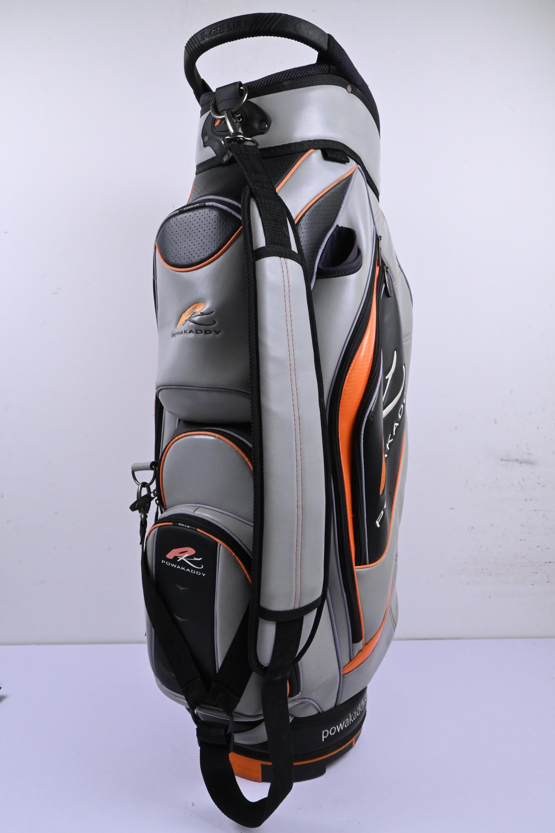 Powakaddy Cart Bag / 14-Way Divider / Grey & Orange