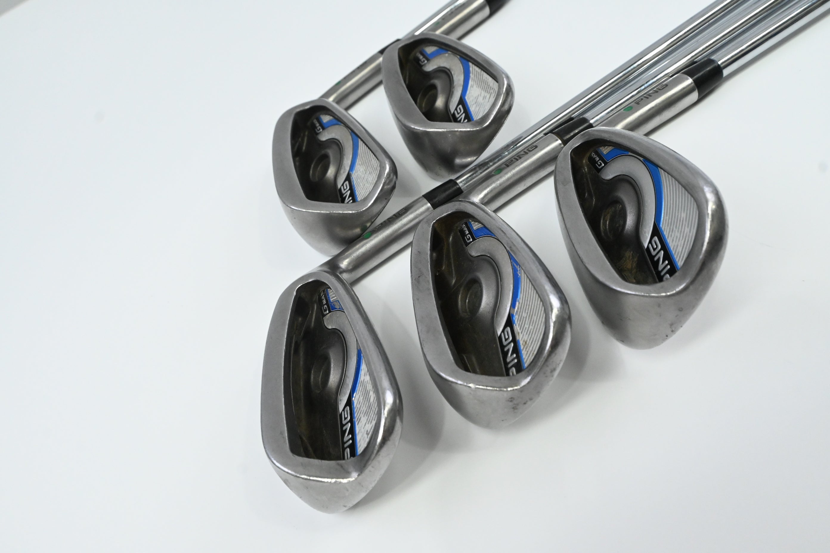 Ping GMax Irons / 7-PW+SW / Green Dot / Regular Flex Ping CFS Distance Shafts