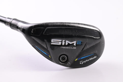 Left Hand Taylormade SIM2 #3 Hybrid / 19.5 Degree / Stiff Flex Tensei AV Blue 80