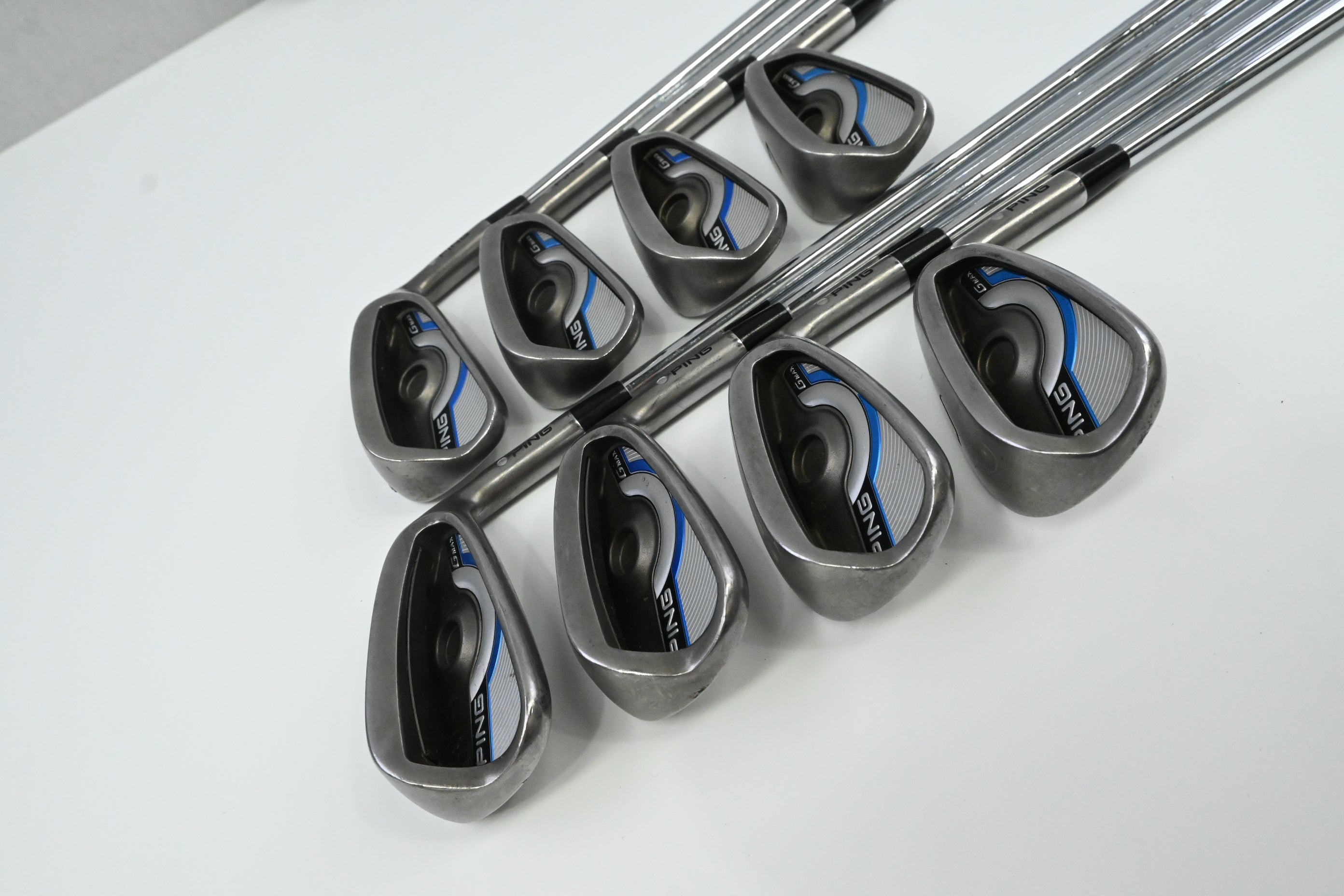 Ping GMax Irons / 4-PW+UW / Silver Dot / Stiff Flex Ping AWT 2.0 Shafts