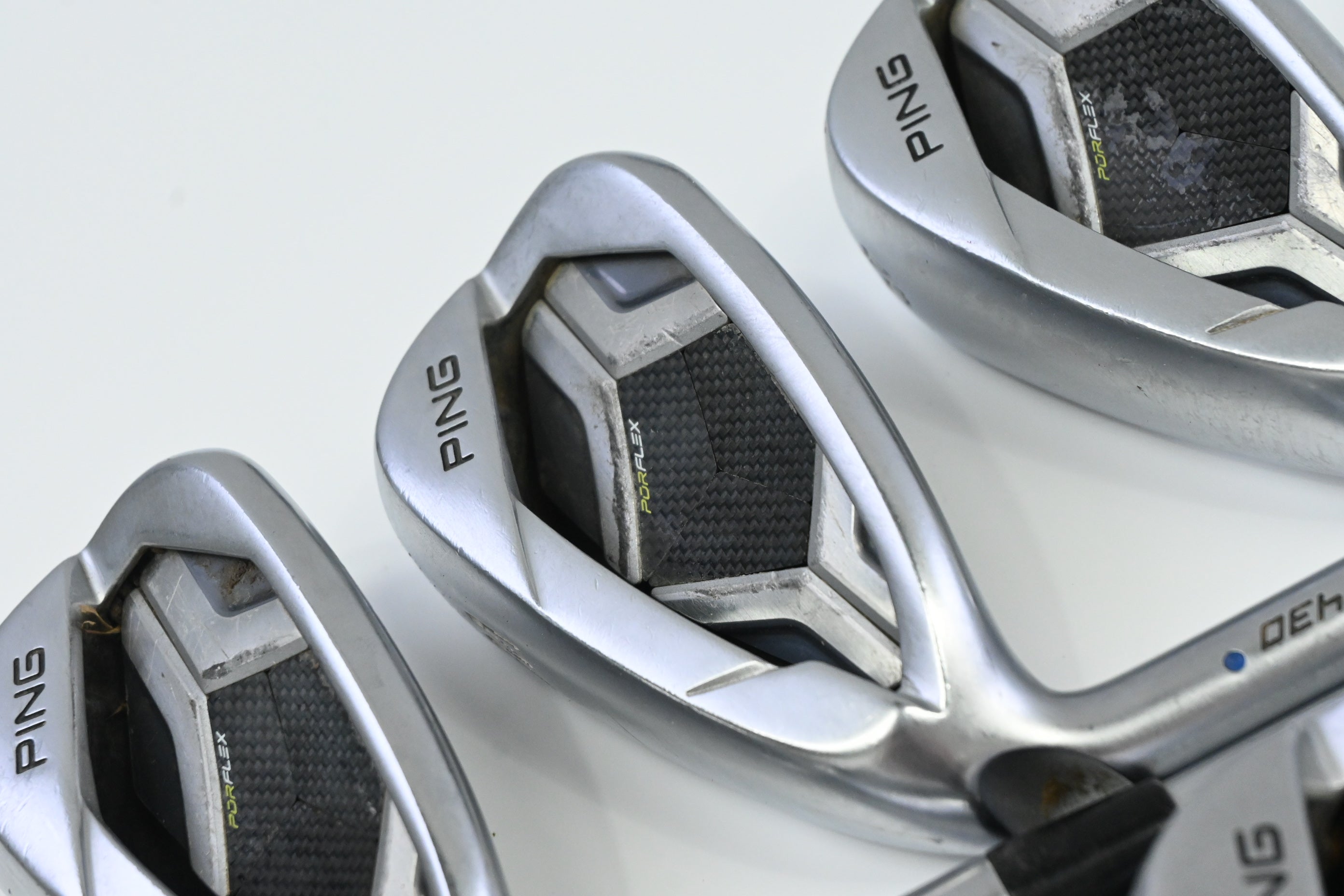 Left Hand Ping G430 Irons / 5-PW+45° / Blue Dot / Stiff Flex NS Pro Modus3