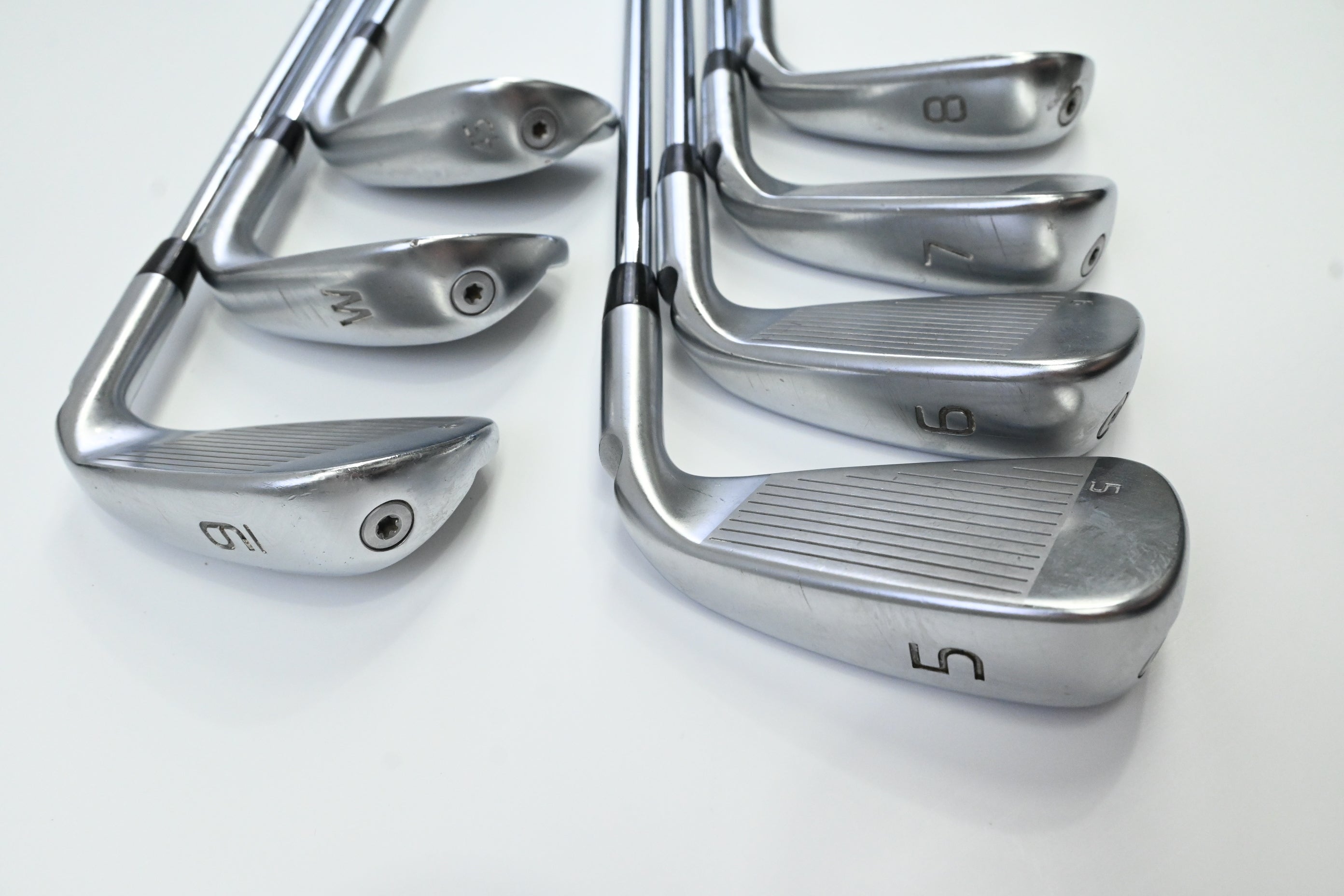 Left Hand Ping G430 Irons / 5-PW+45° / Blue Dot / Stiff Flex NS Pro Modus3