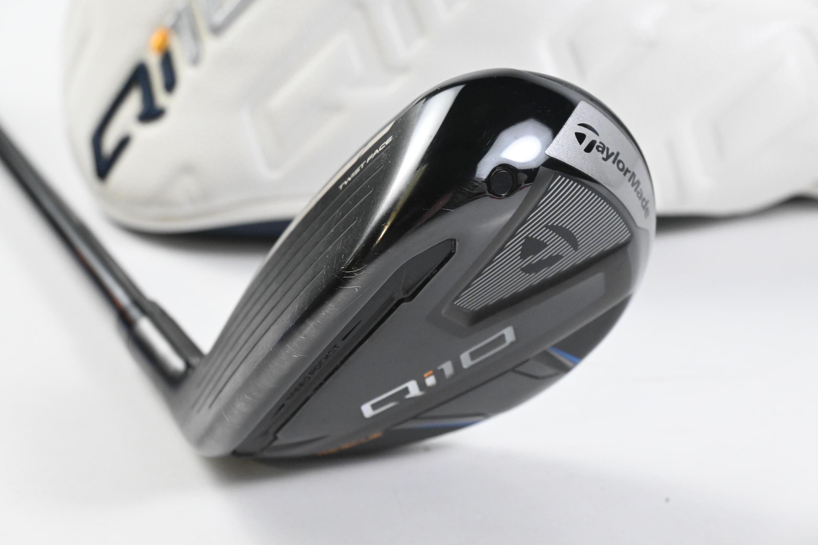 Left Hand Taylormade Qi10 #4 Hybrid / 22 Degree / Stiff Flex Ventus Blue 7 Shaft