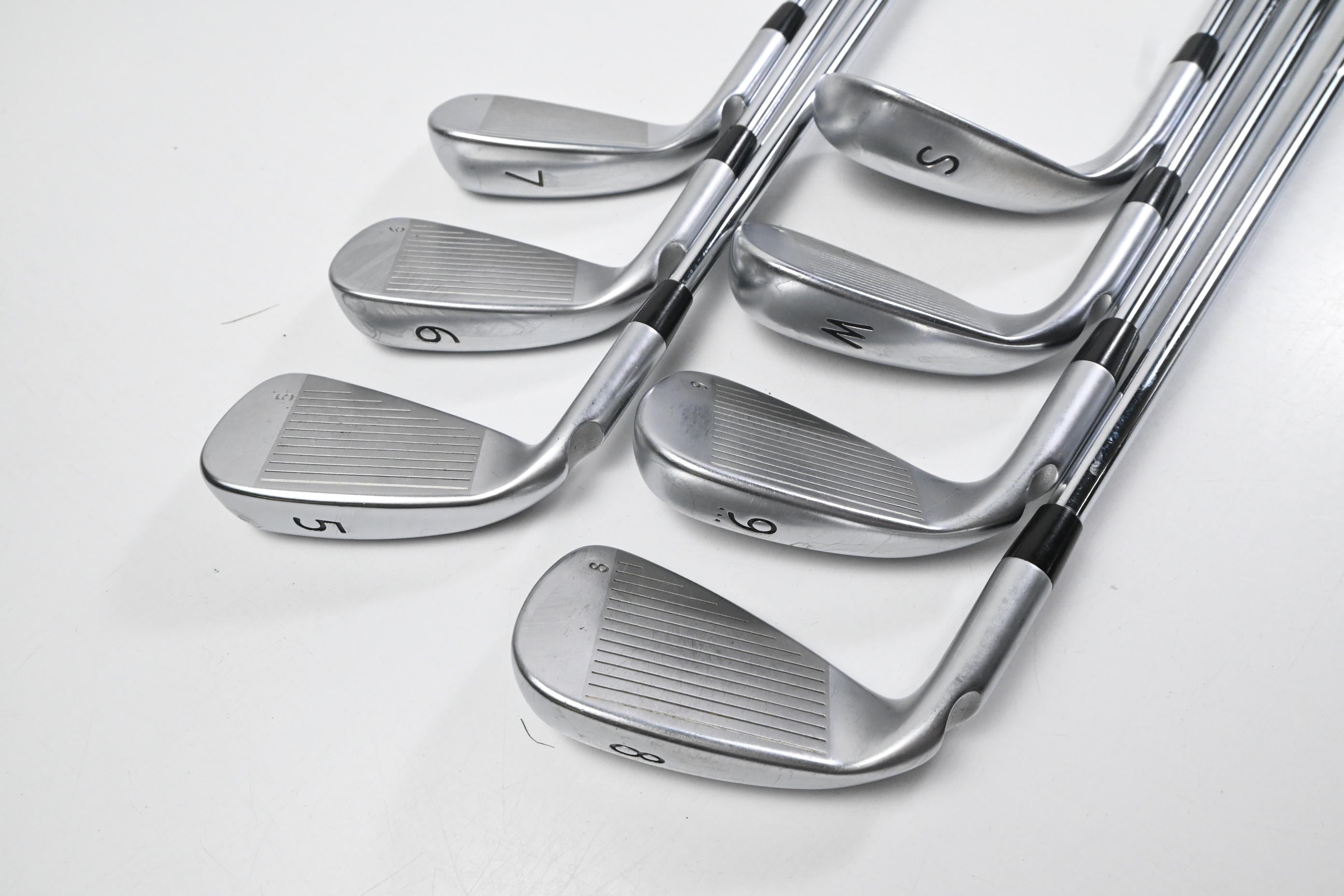 Ping G400 Irons / 5-PW+SW / Green Dot / Stiff Flex Ping AWT 2.0 Shafts