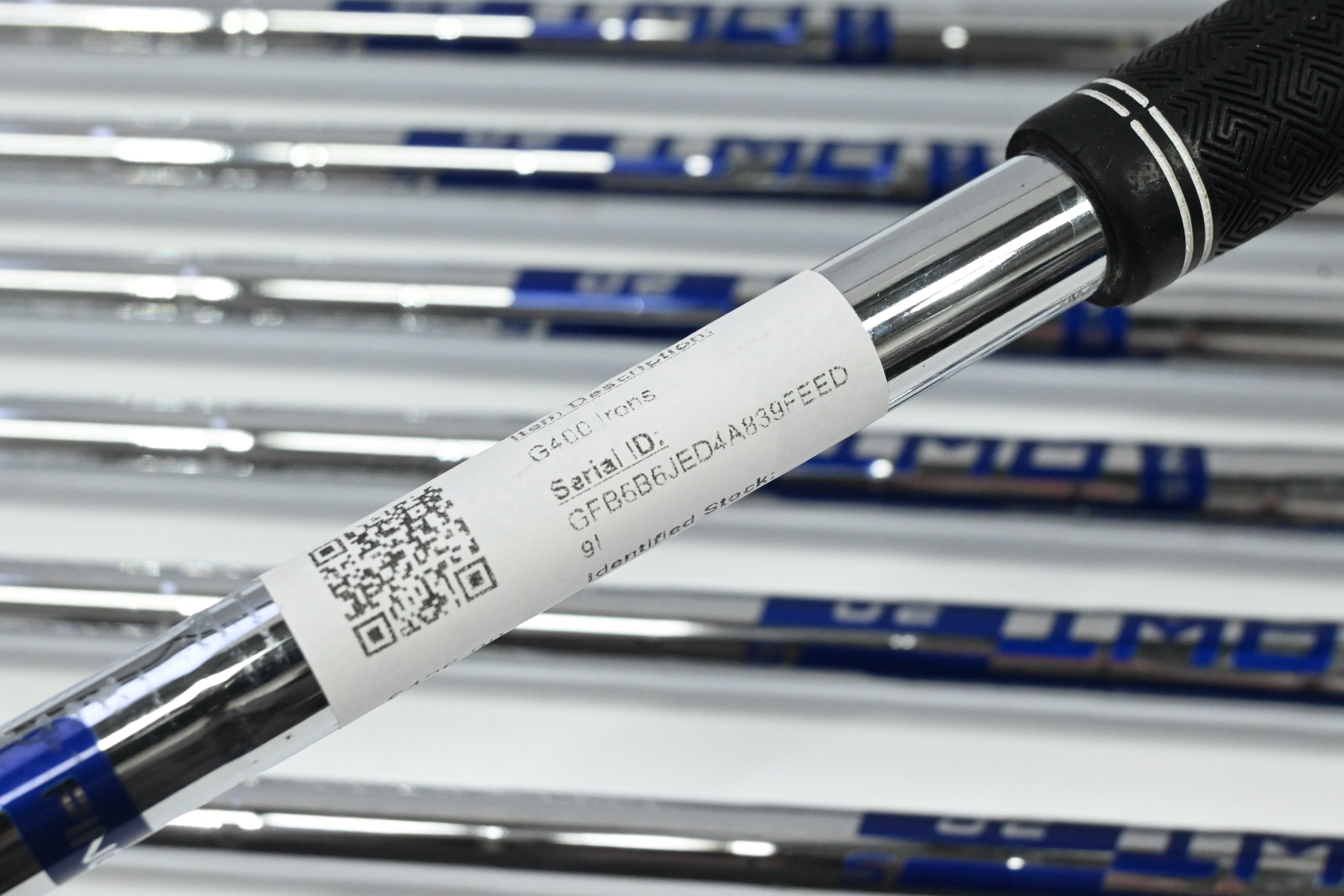 Ping G400 Irons / 4-PW+UW / Green Dot / Stiff Flex Ping AWT 2.0 Shafts