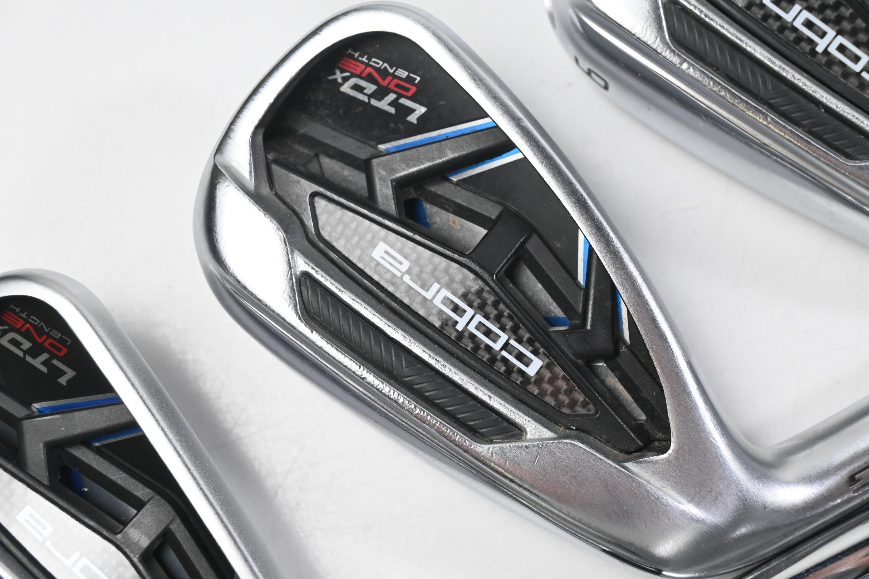 Left Hand Cobra LTDx One Length Irons / 7-PW+GW+SW / Regular Flex KBS Tour 90