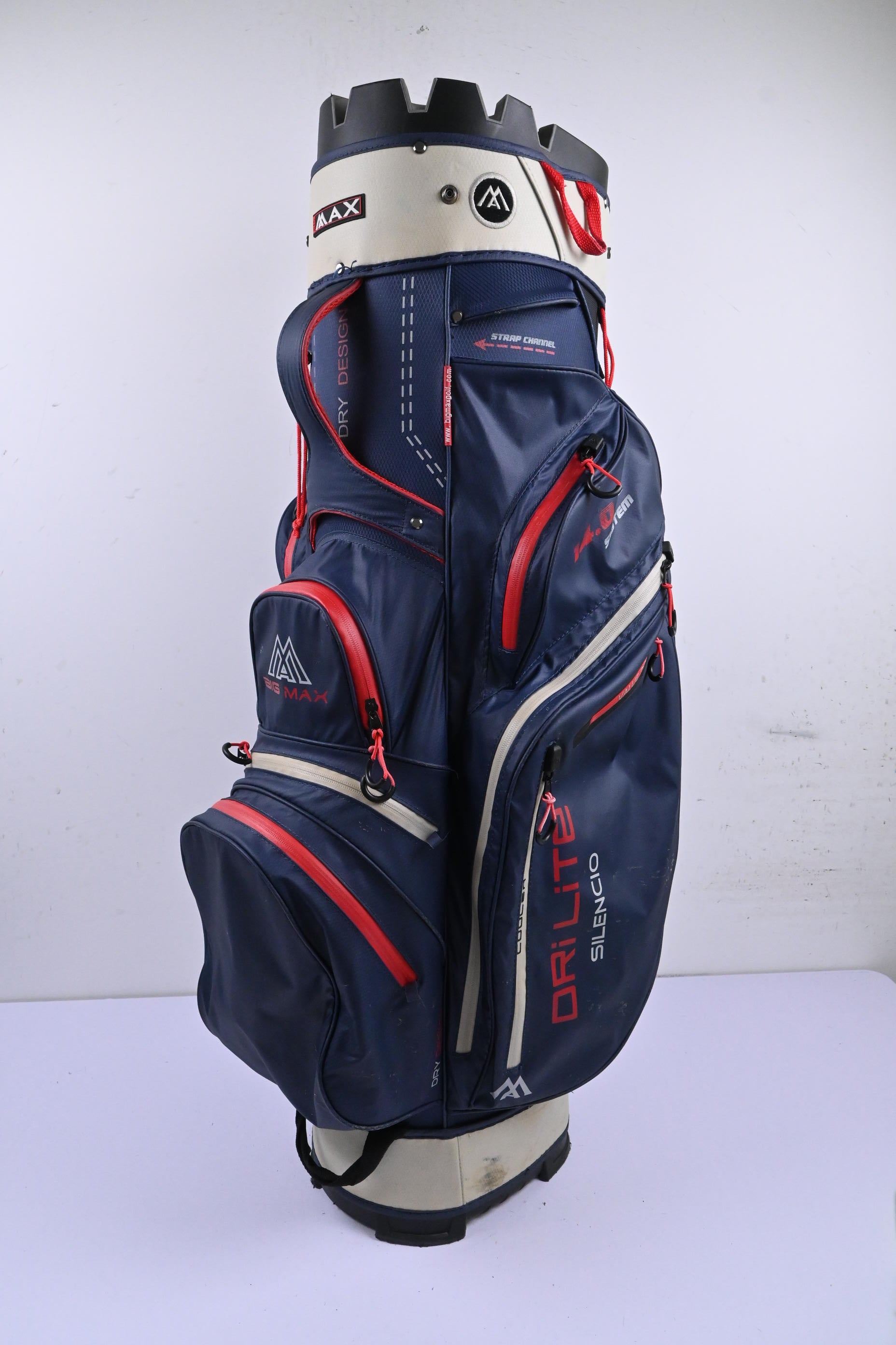 Big Max Dri Lite Silencio Cart Bag / 14-Way Divider / Blue & Red