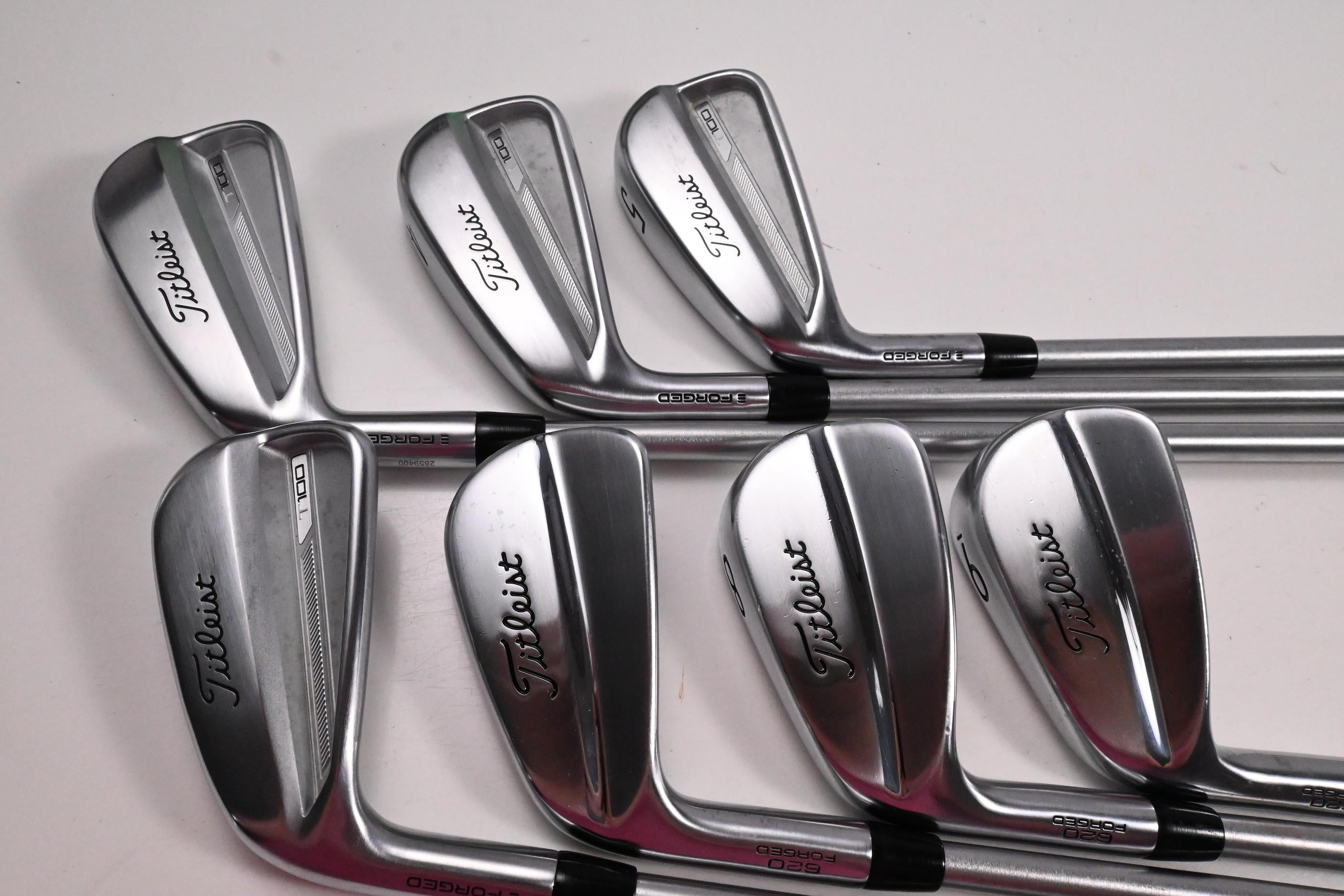 Left Hand Titleist MB 620/T100 2023 Combo Irons / 3-9i / X-Flex KBS Tour C-Taper