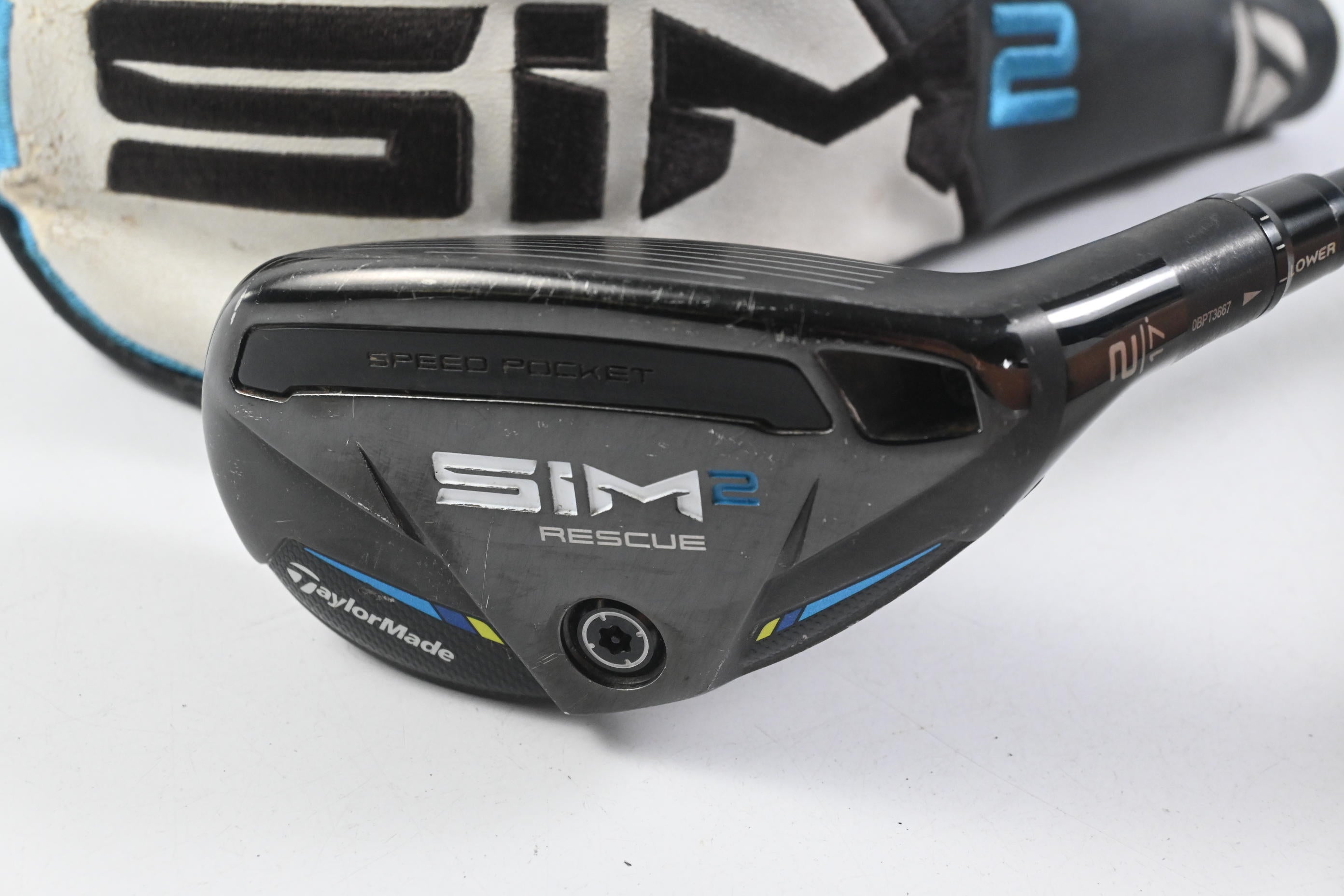 Taylormade SIM2 #2 Hybrid / 17 Degree / Stiff Flex Tensei AV Raw Blue 80 Shaft