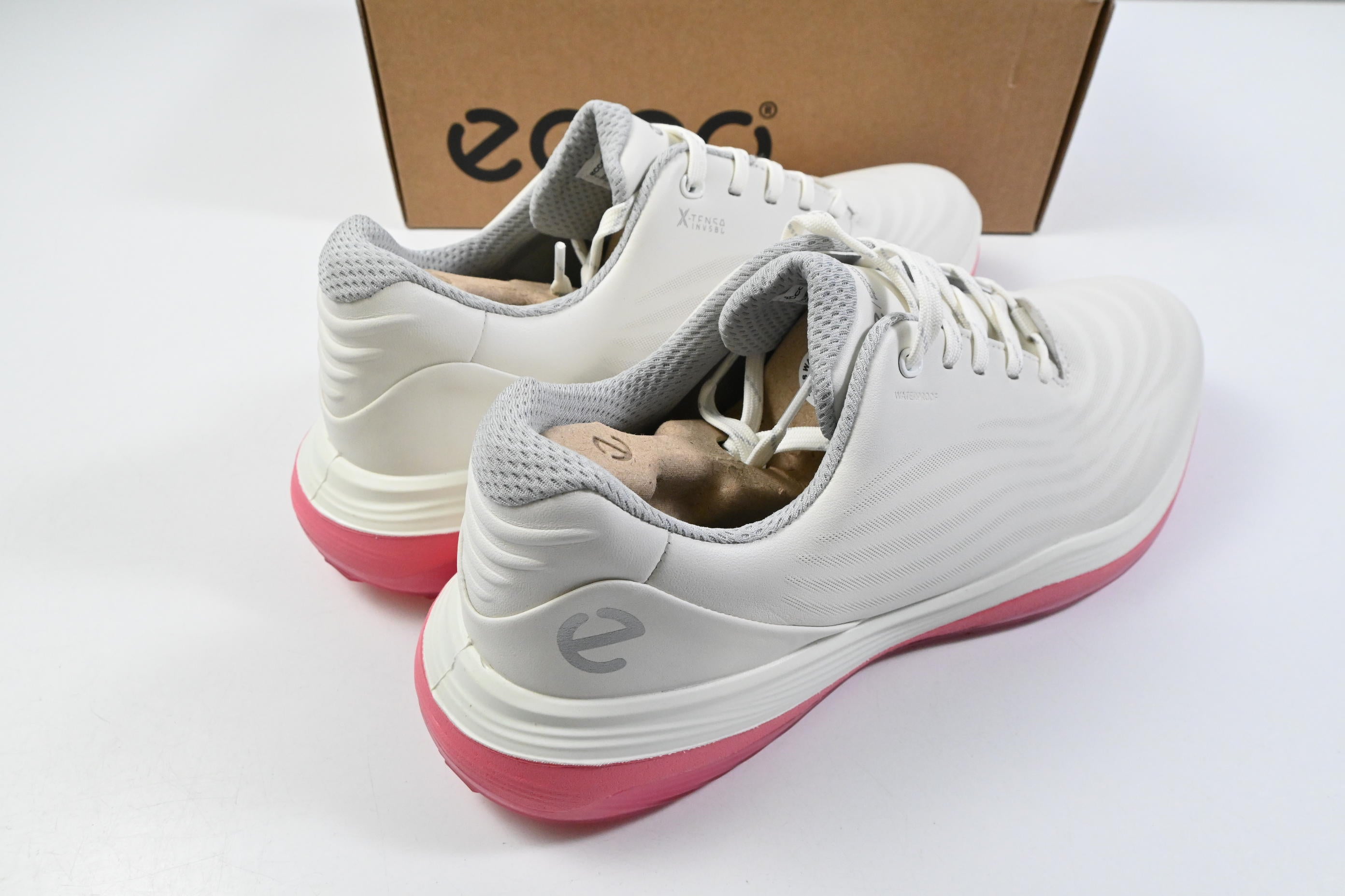 Ladies Ecco LT1 Golf Shoes / Size UK 7.5 / White, Pink