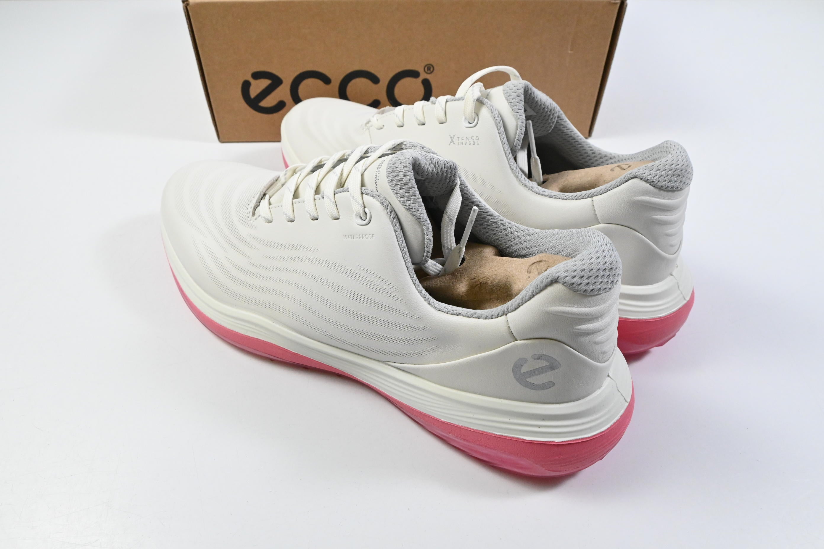 Ladies Ecco LT1 Golf Shoes / Size UK 7.5 / White, Pink