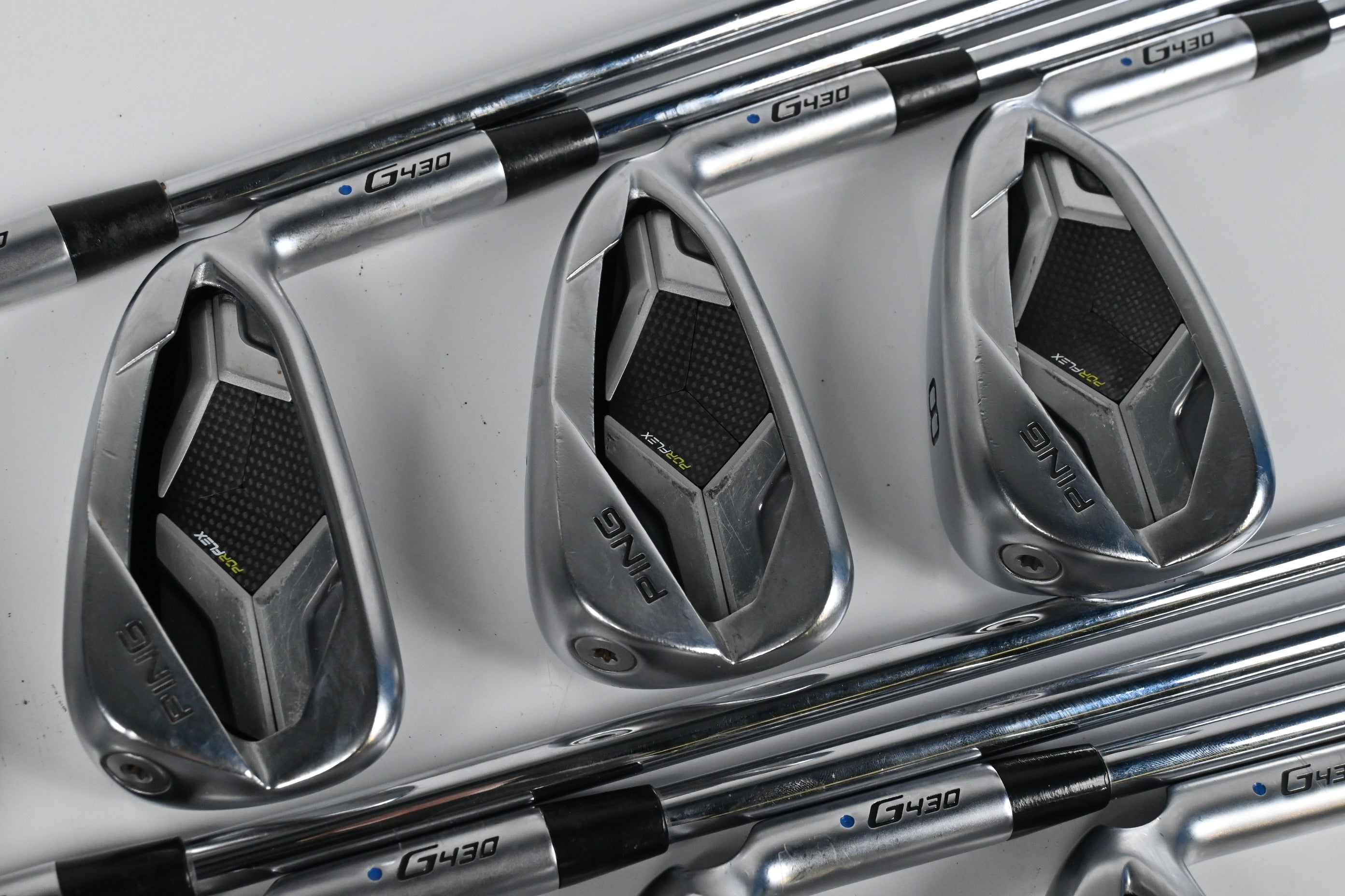 Ping G430 Irons / 5-PW+UW+GW / Blue Dot / Regular Flex Ping AWT 2.0 Shafts