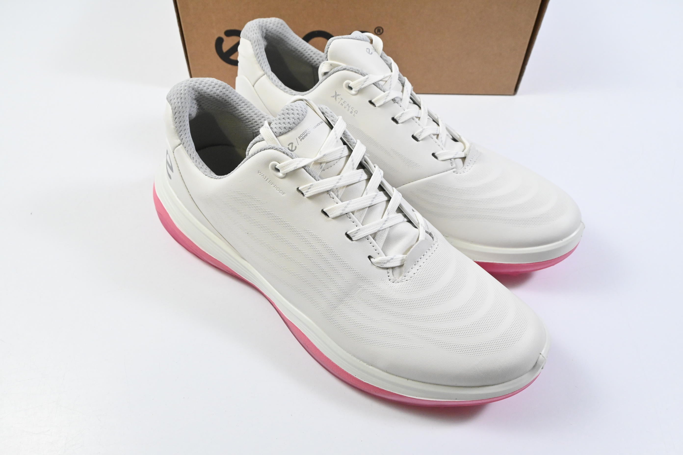 Ladies Ecco LT1 Golf Shoes / Size UK 6.5-7 / White, Pink