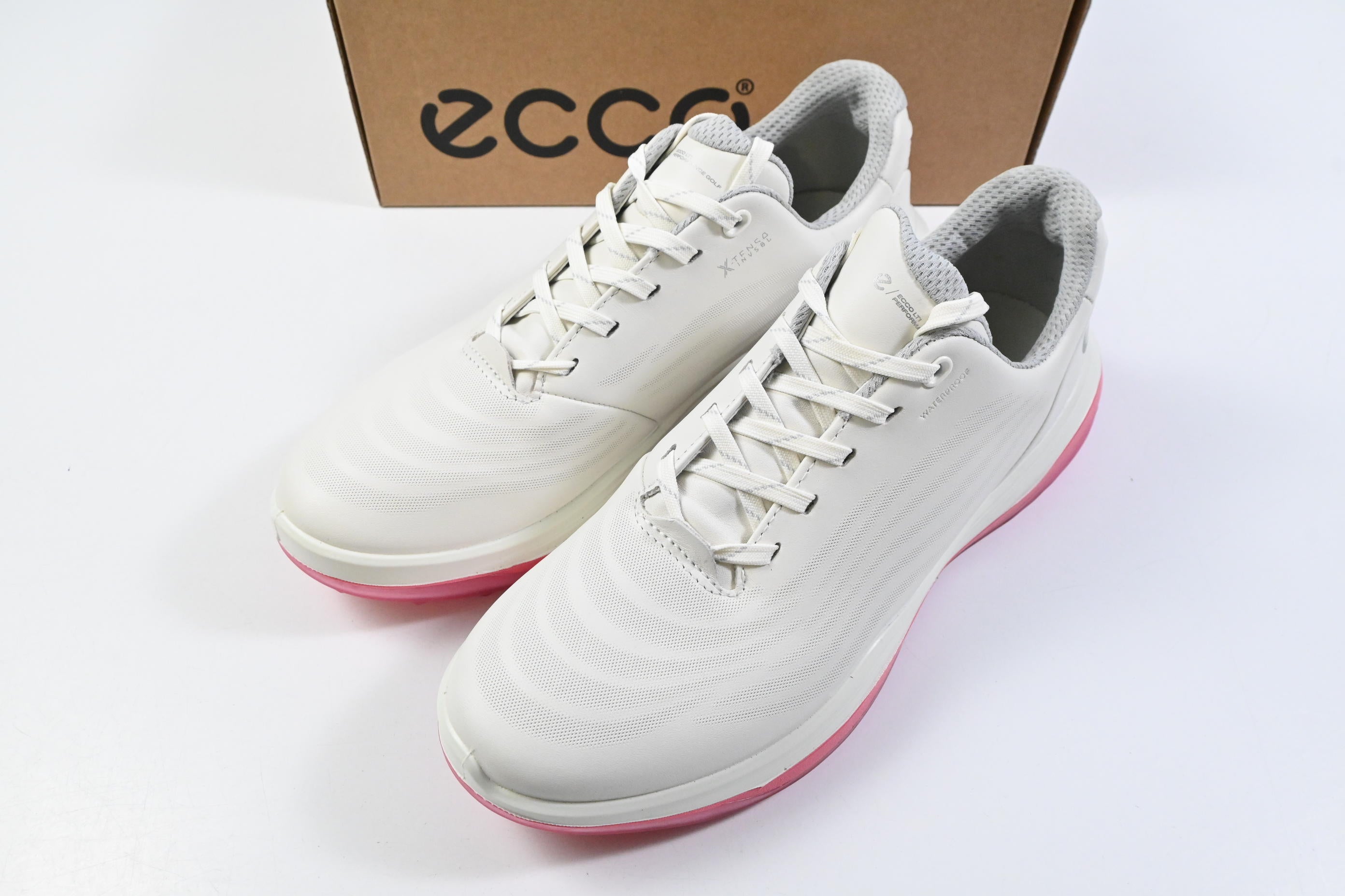 Ladies Ecco LT1 Golf Shoes / Size UK 6.5-7 / White, Pink