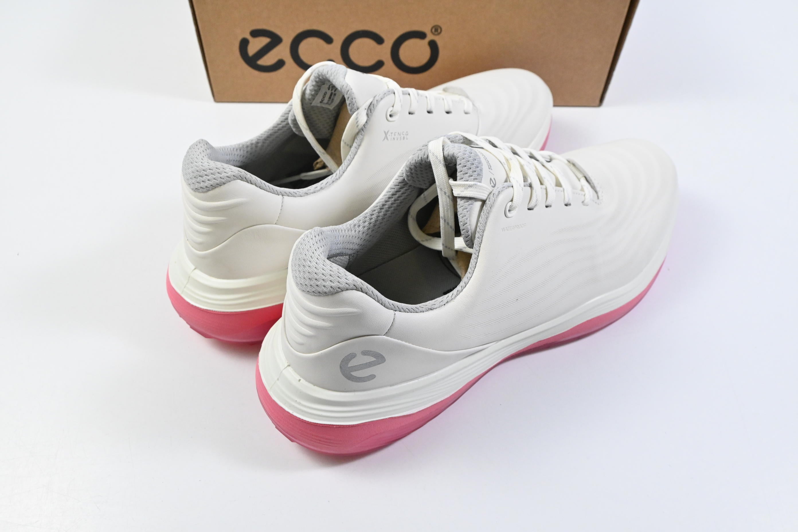 Ladies Ecco LT1 Golf Shoes / Size UK 6.5-7 / White, Pink