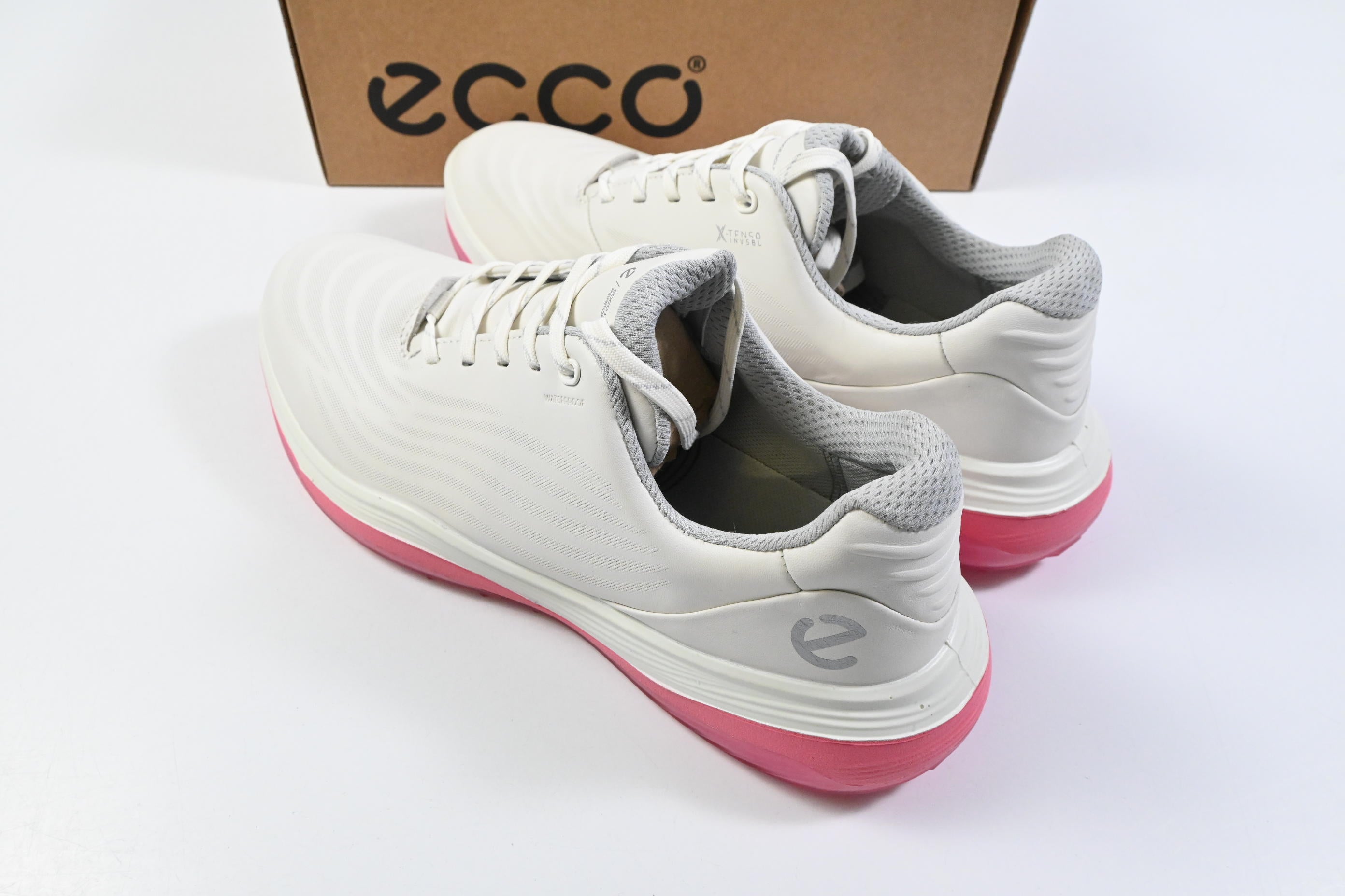 Ladies Ecco LT1 Golf Shoes / Size UK 6.5-7 / White, Pink