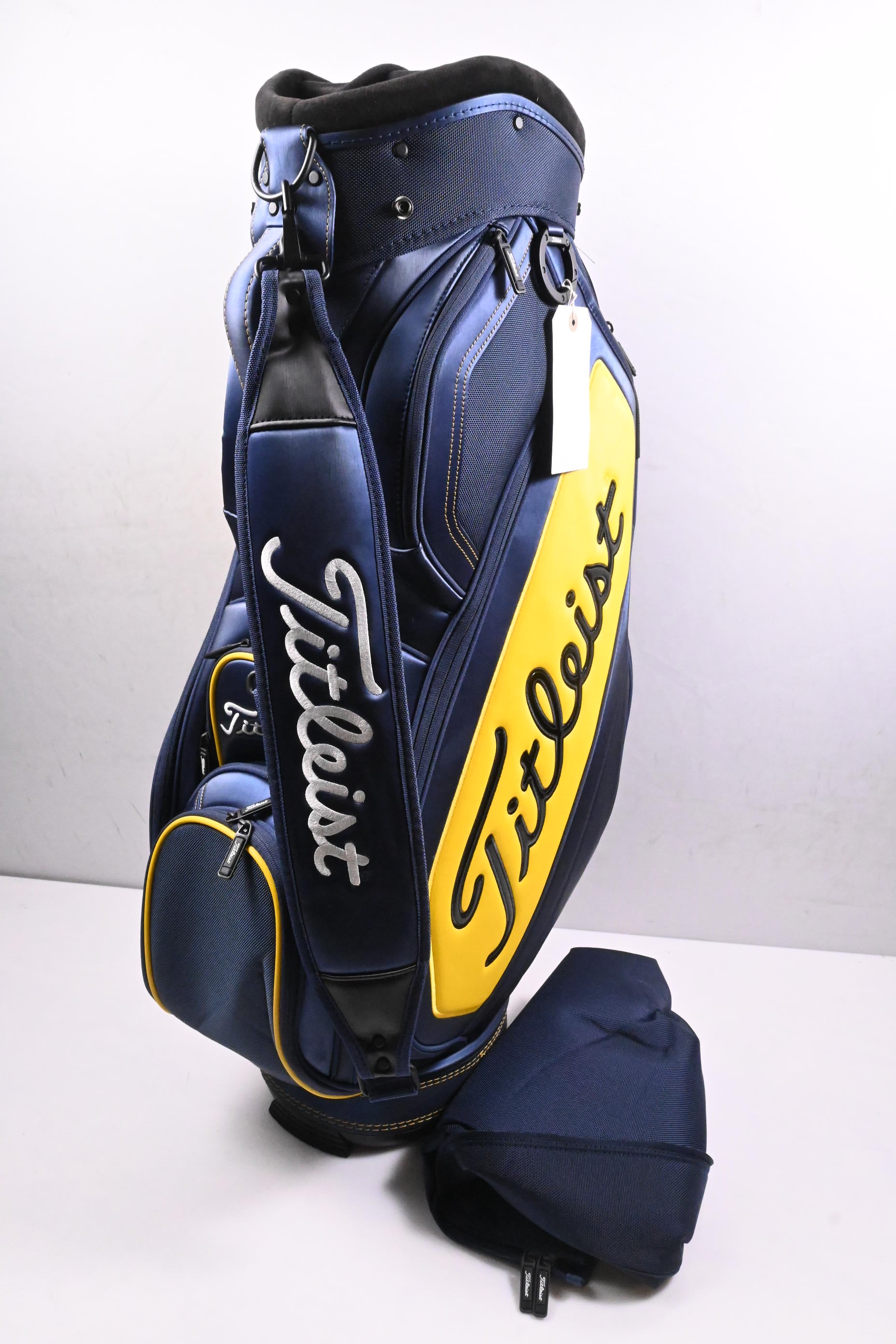 Titleist UK Open Staff Cart Bag / 6-Way Divider / Navy, Yellow