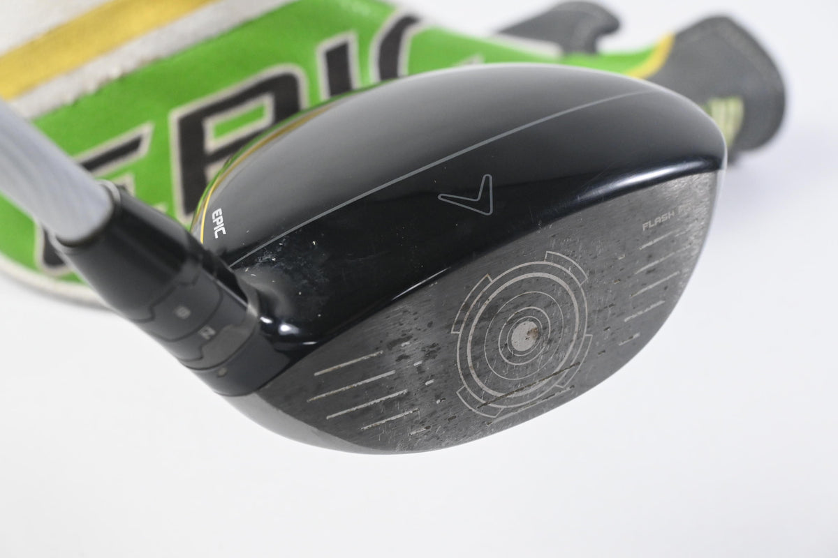 Left Hand Callaway Epic Flash #3 Wood / 15 Degree / Senior Flex EvenFlow Green