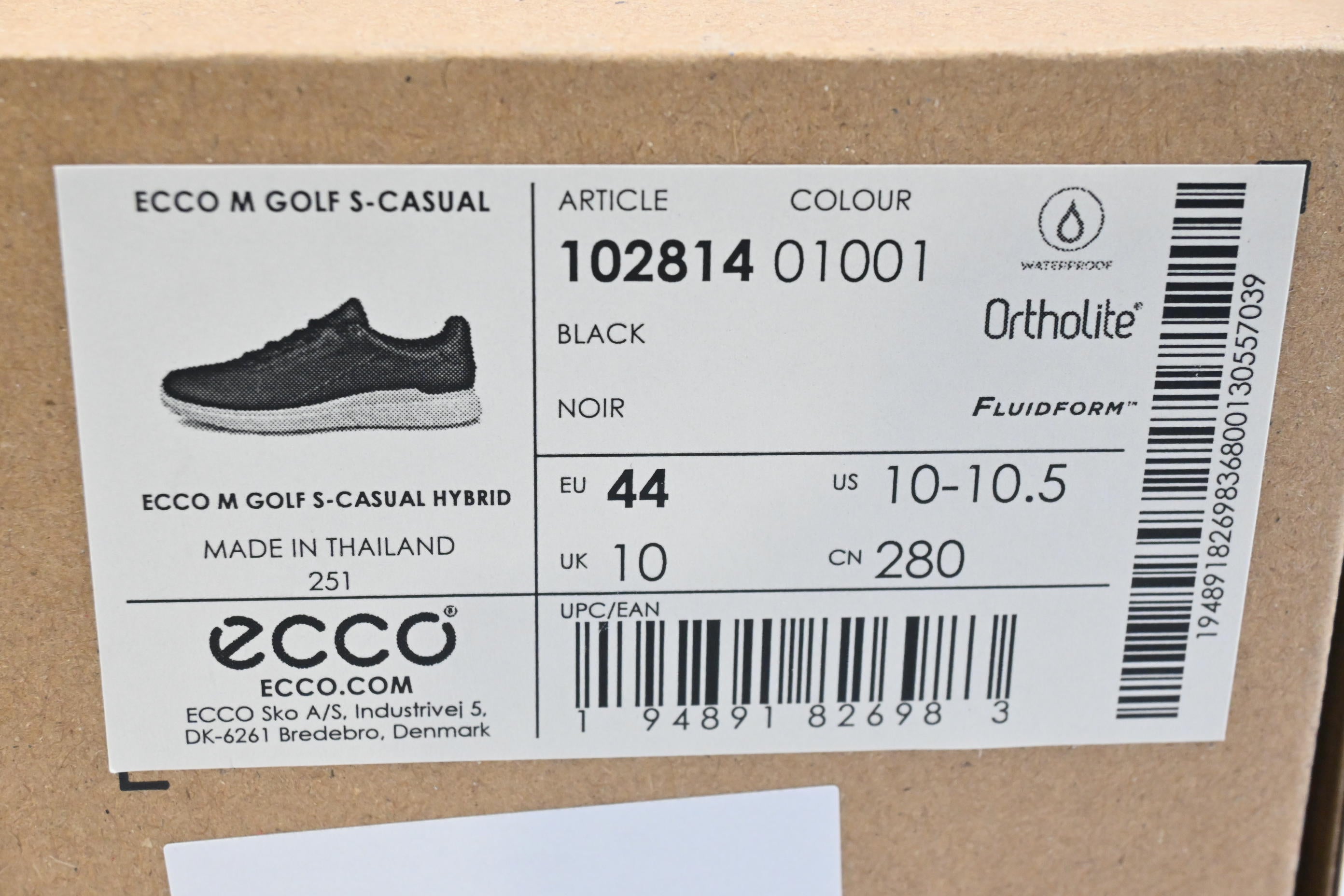 Ecco S-Casual Hybrid Golf Shoes / Size UK 10 / Black