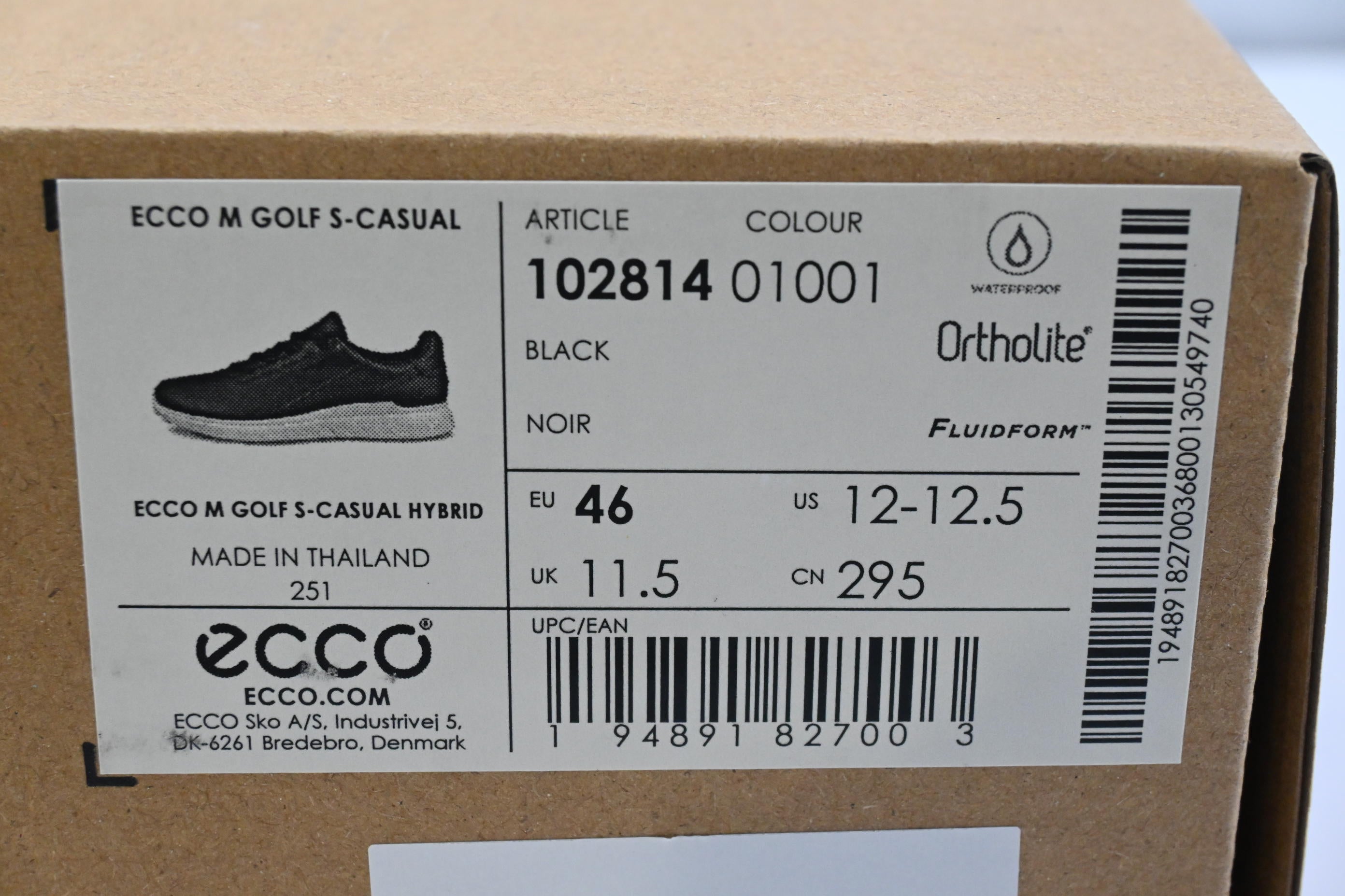 Ecco S-Casual Hybrid Golf Shoes / Size UK 11.5 / Black
