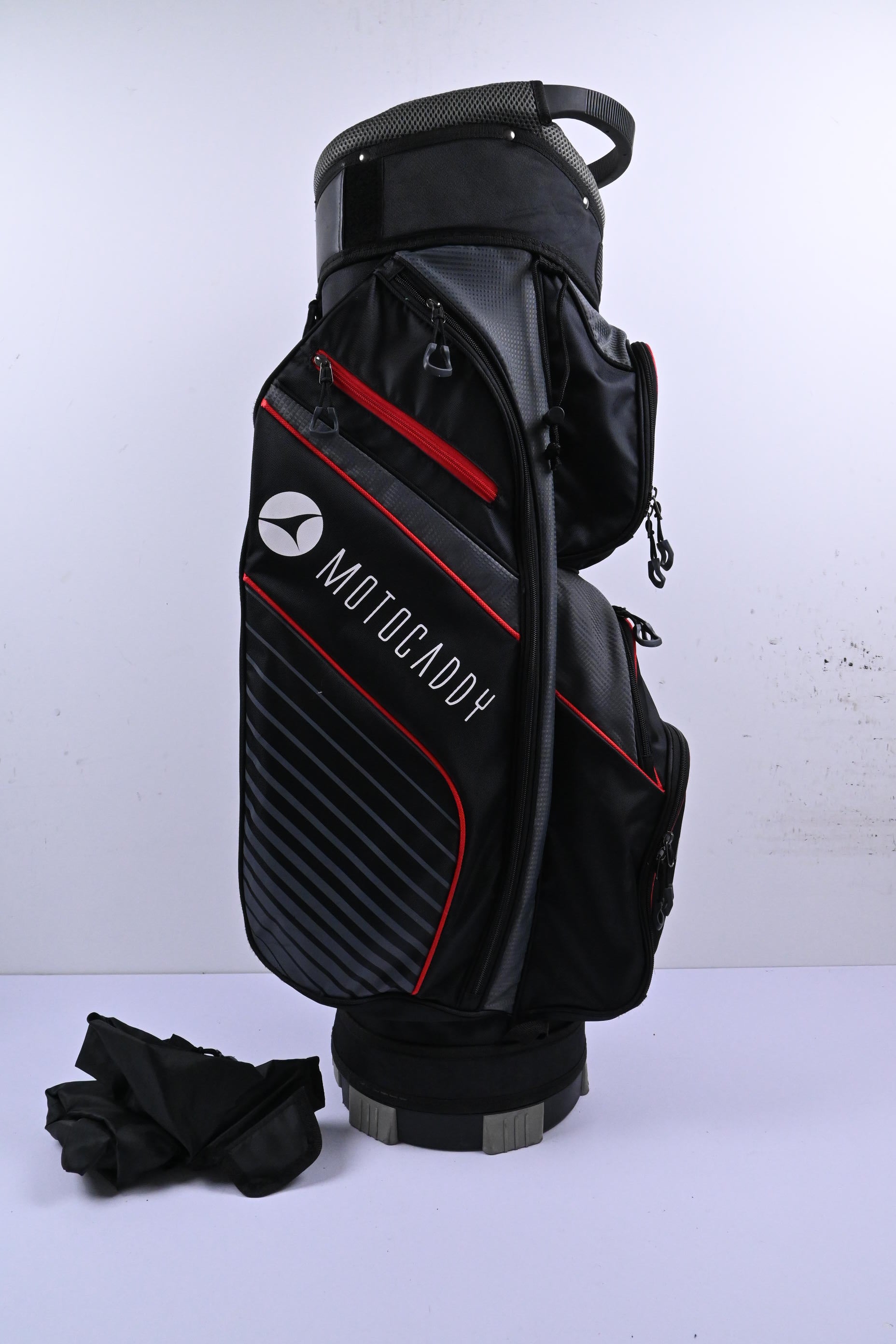 Motocaddy Lite Series Cart Bag / 14-Way Divider / Black, Grey & Red