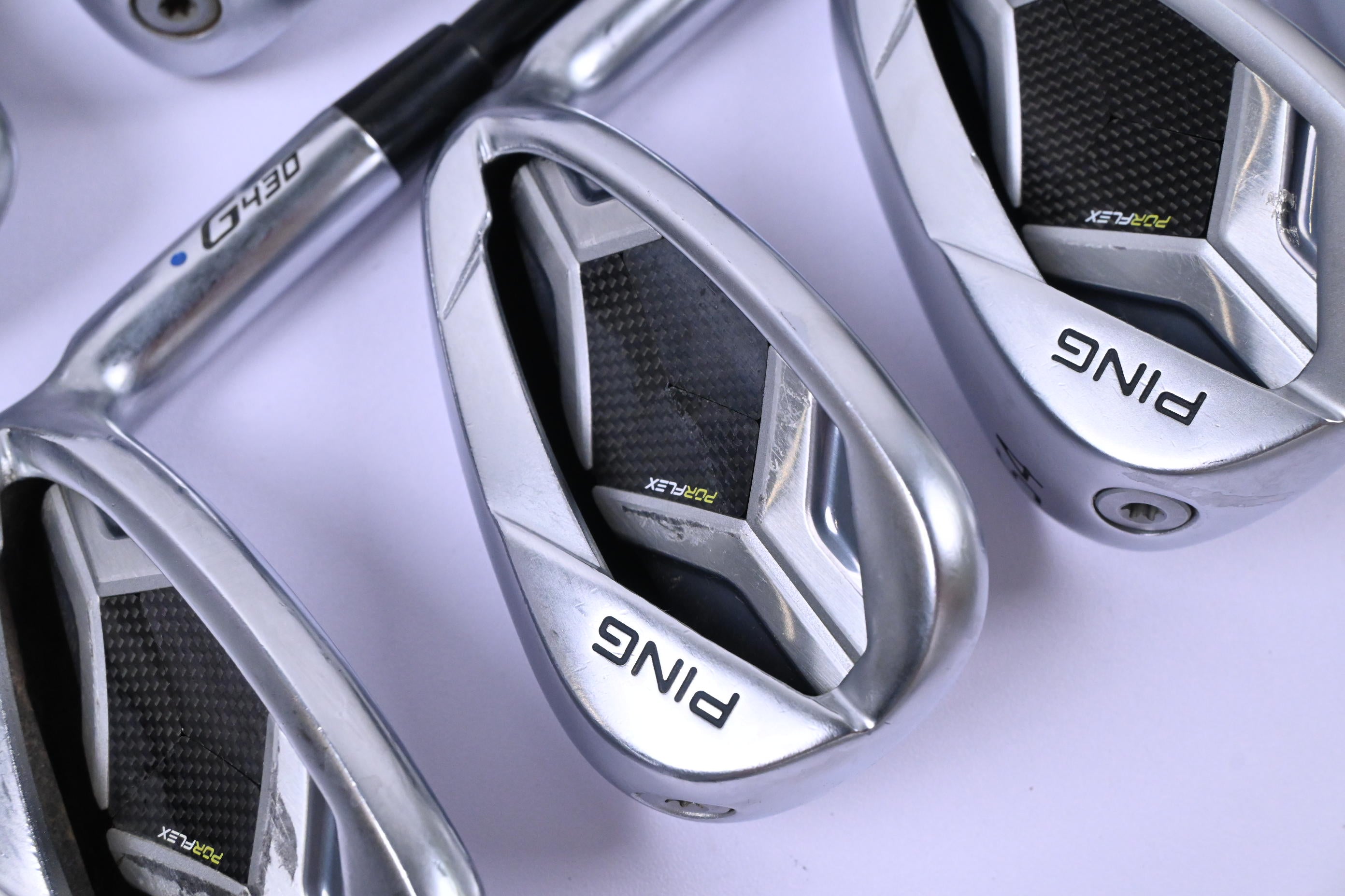 Ping G430 Irons / 6-PW+GW+SW+LW / Blue Dot / Senior Flex Alta CB Black Shafts