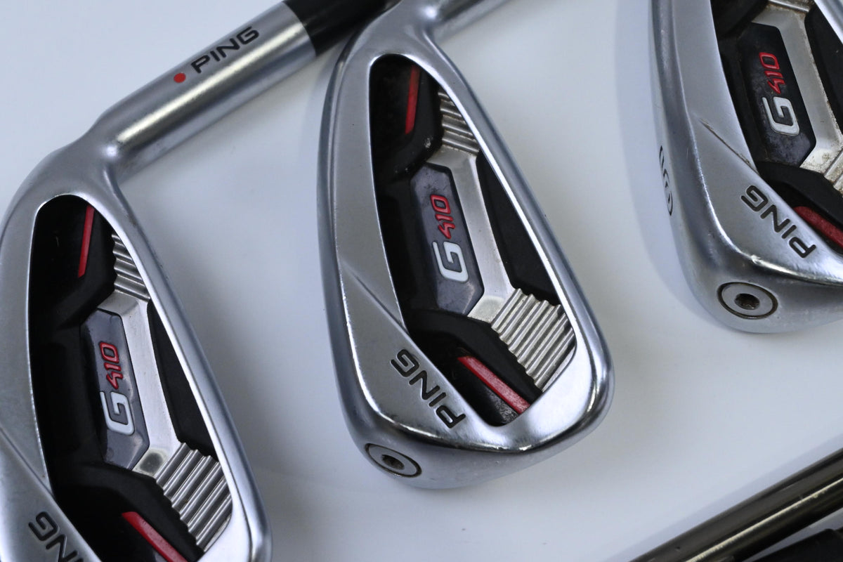 Ping G410 Irons / 4-PW+UW+SW / Red Dot / Regular Flex UST Recoil ES 780 Shafts