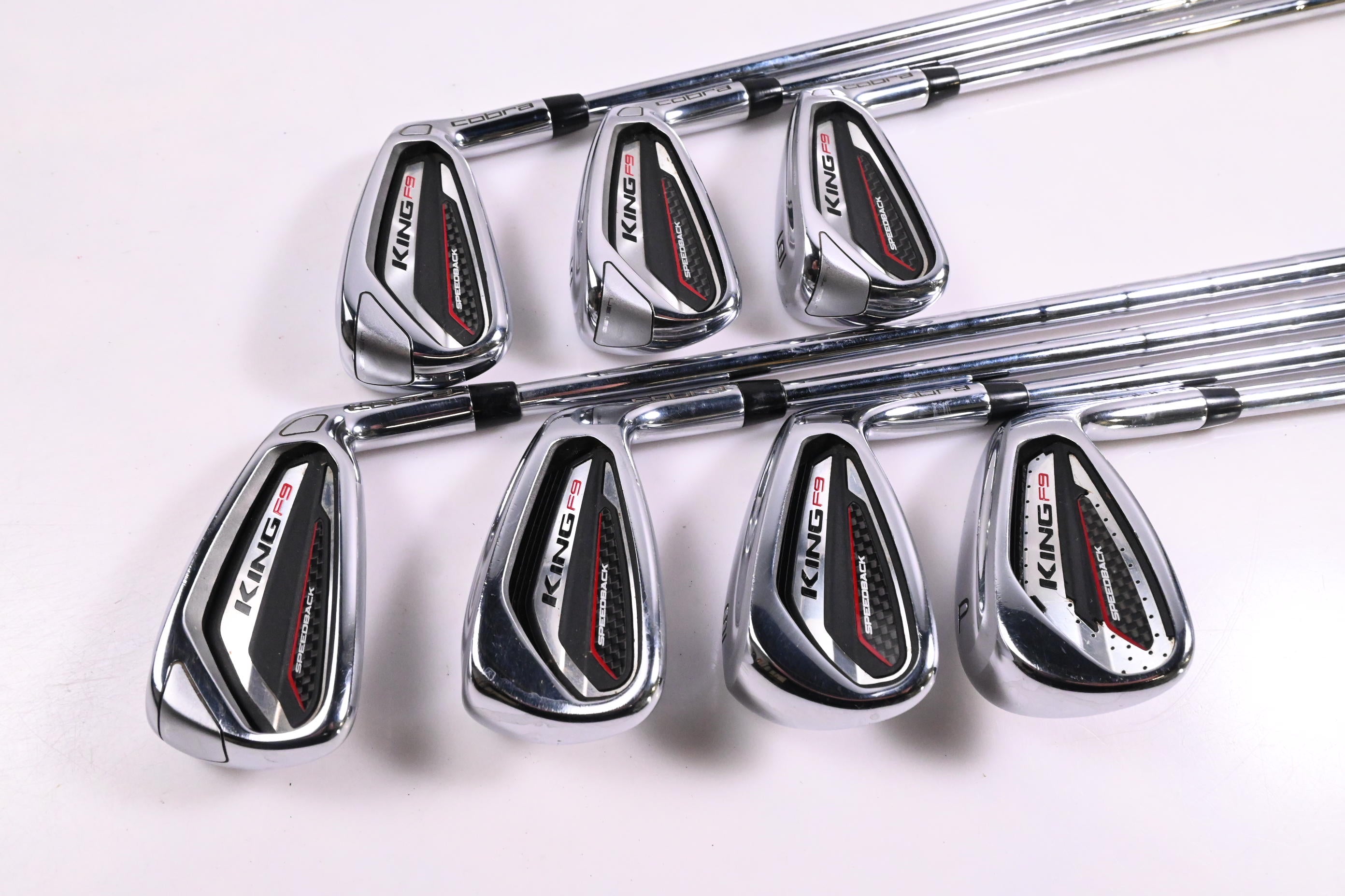 Cobra King F9 Irons / 4-PW / Regular Flex KBS Tour FLT 110 Shafts