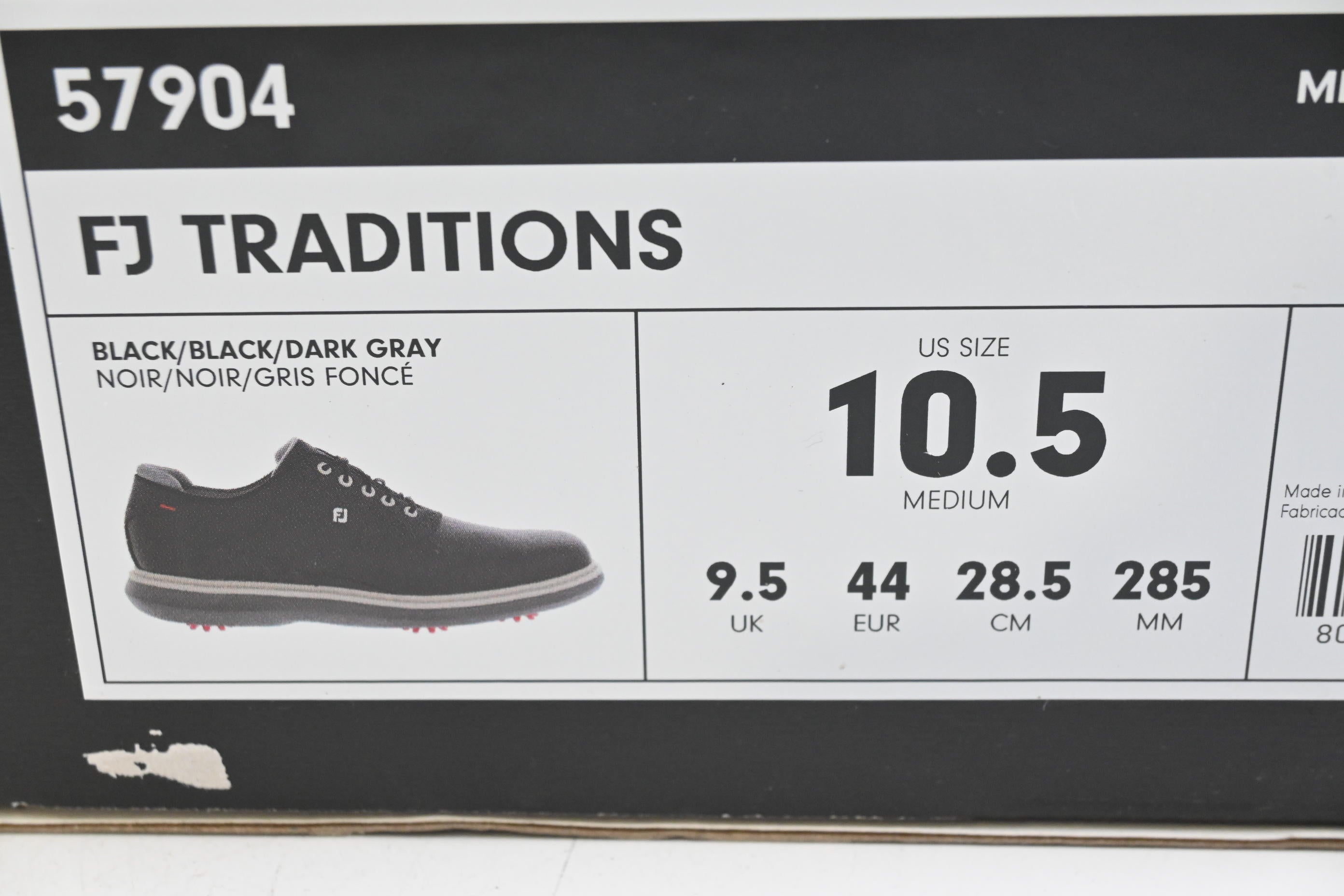 FootJoy Traditional Golf Shoes / Size UK 10.5 / Black, Grey
