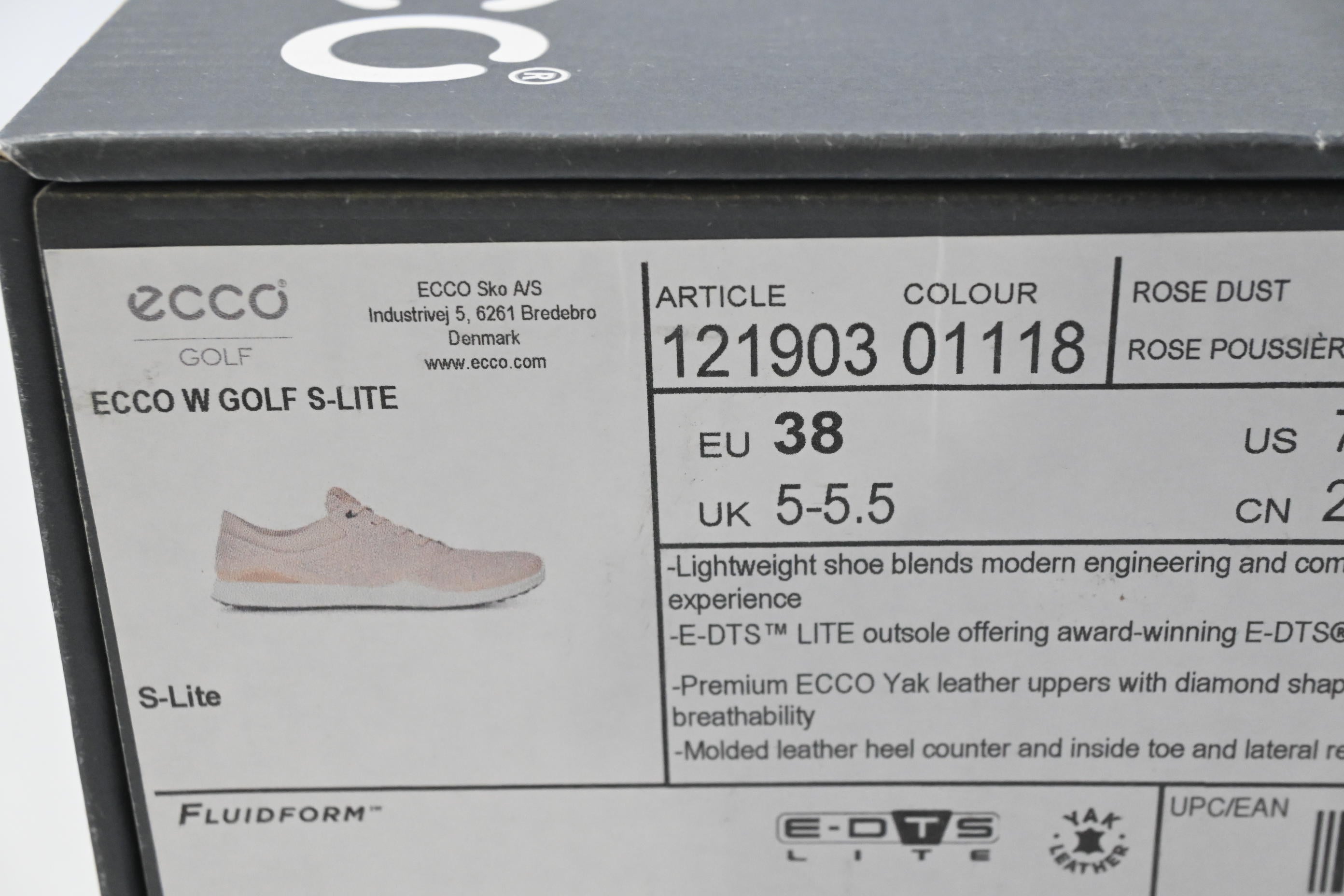 Ladies Ecco S-Lite Golf Shoes / Size UK 5-5.5 / Pink, White