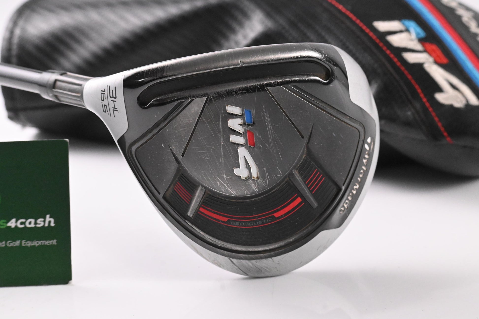 Left Hand Taylormade M4 #3 Wood / 16.5 Degree / Stiff Flex Fujikura Atmos Red 6