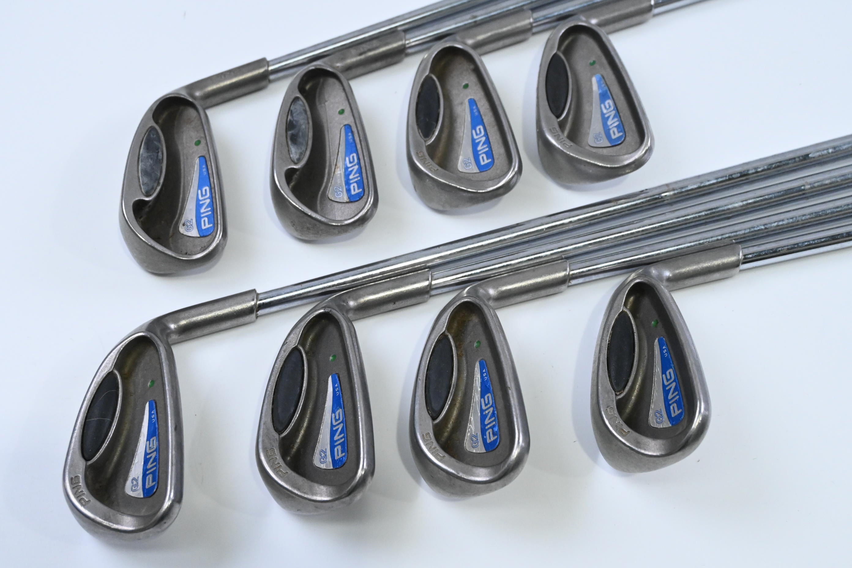 Ping G2 Irons / 4-PW+SW / Green Dot / Regular Flex Steel Shafts