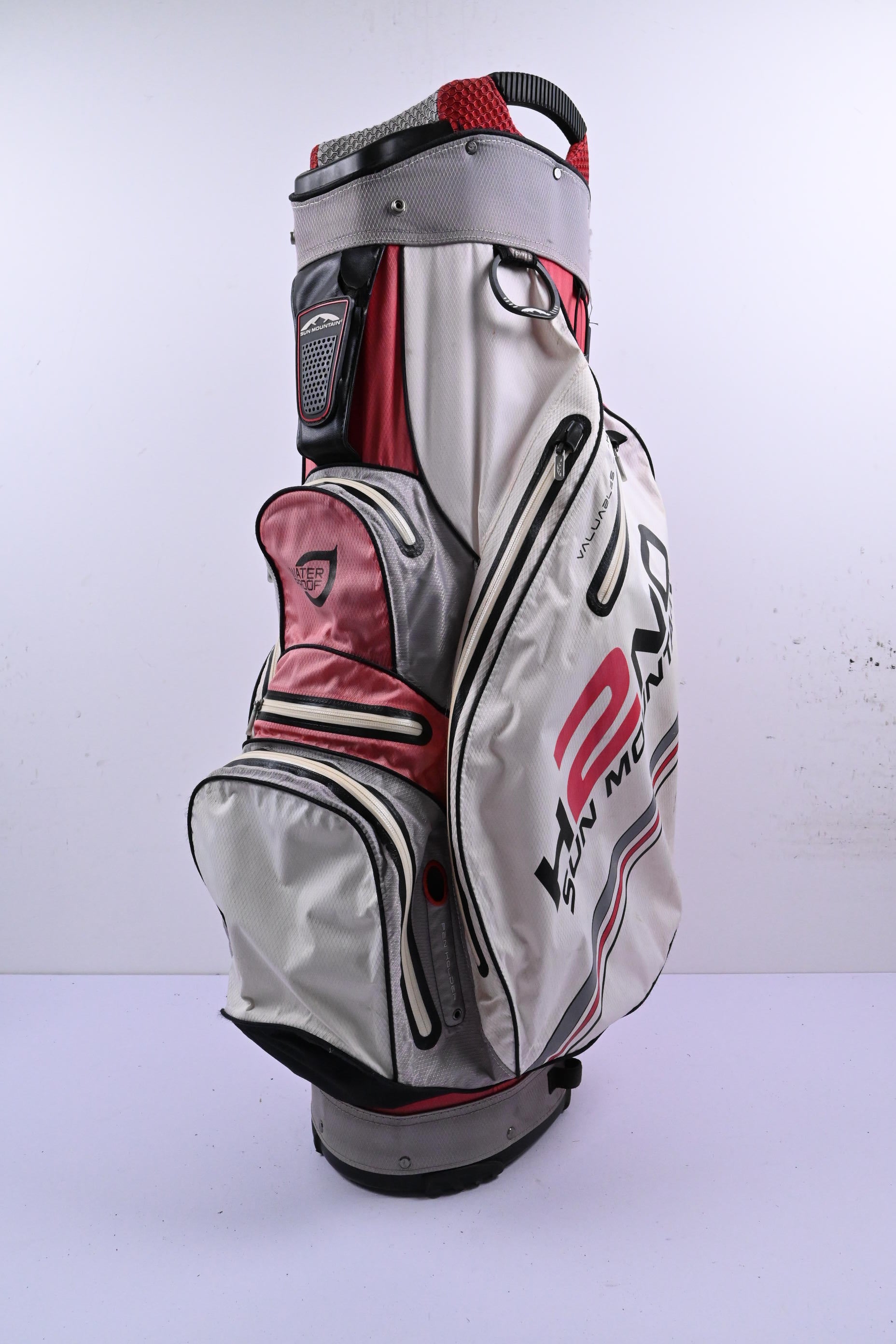 Sun Mountain H2NO Cart Bag / 14-Way Divider / White & Red