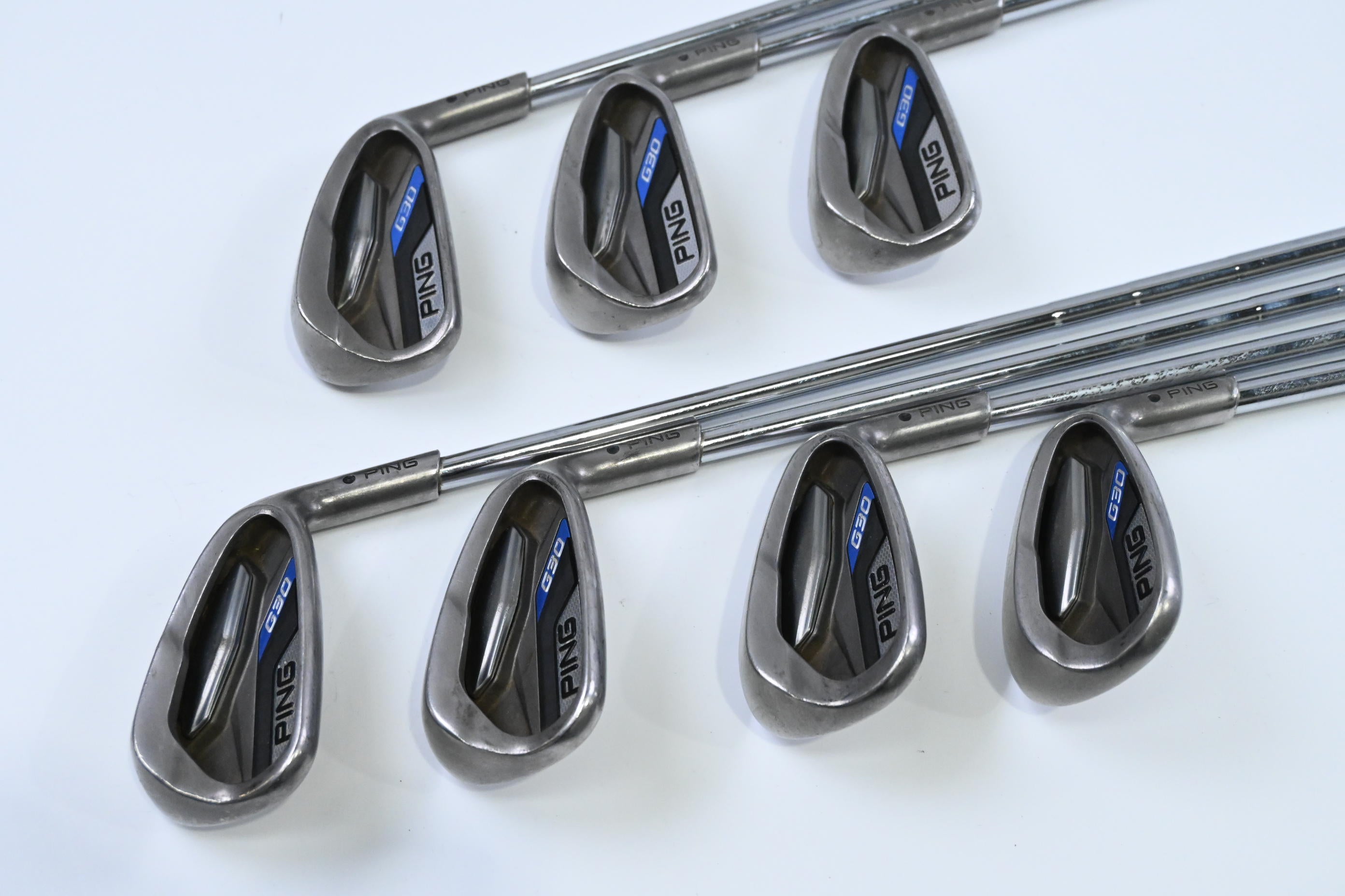 Ping G30 Irons / 5-PW+SW / Black Dot / Regular Flex Ping CFS Distance Shafts
