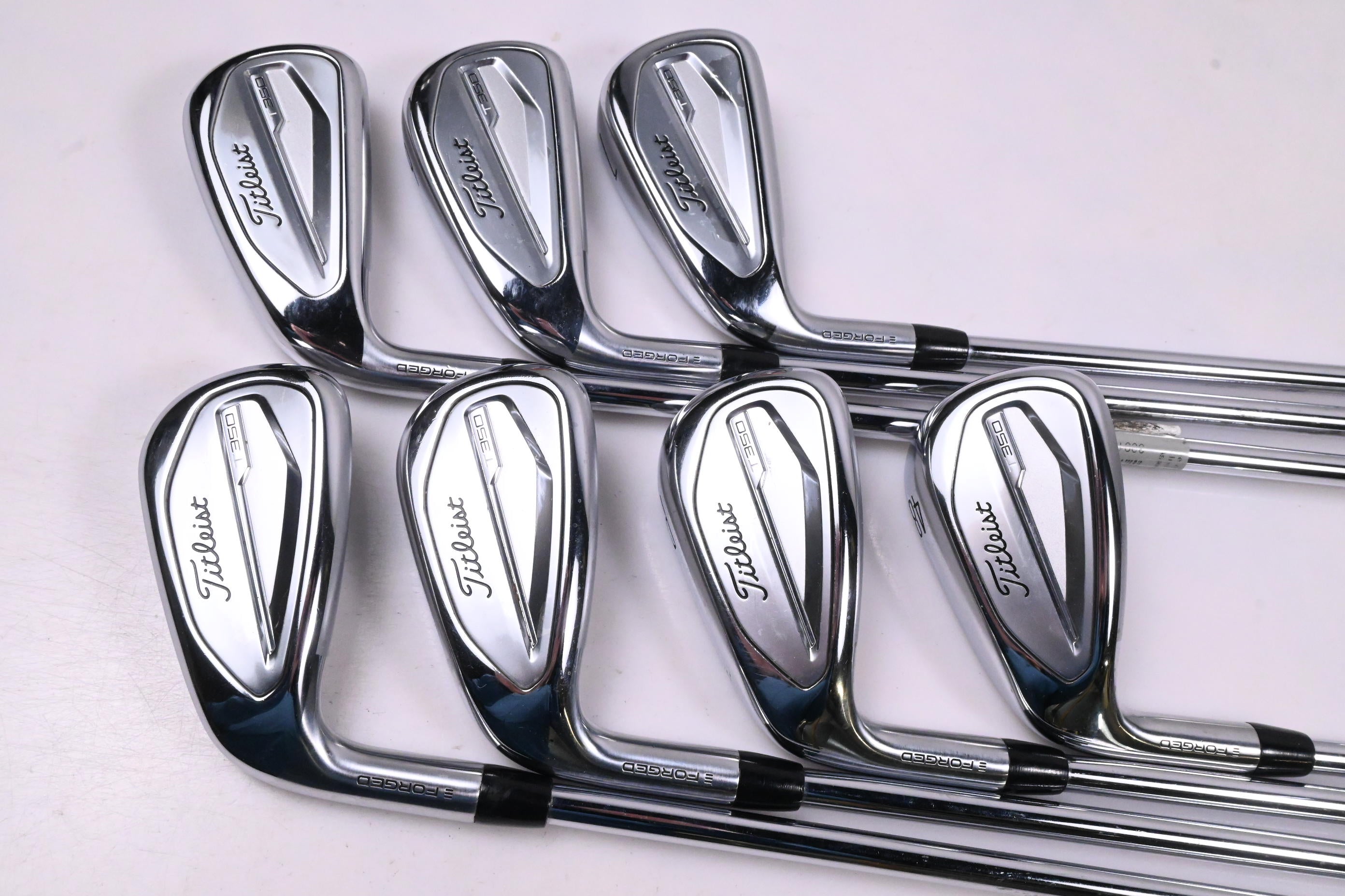 Left Hand Titleist T350 Irons / 5-PW+48° / Regular Flex AMT Red R300 Shafts