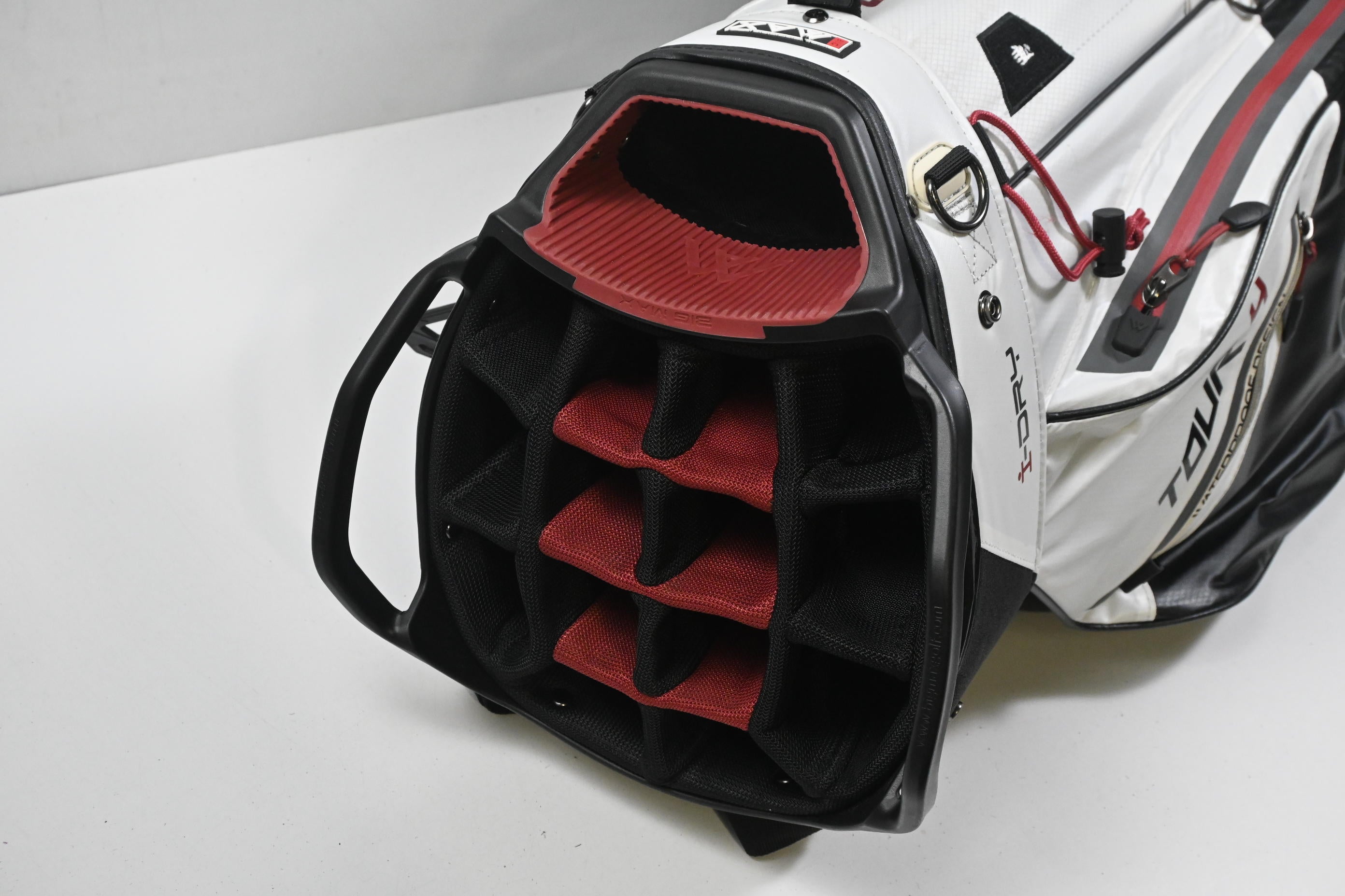 Big Max i-Dry Tour 4 Cart Bag / 14-Way Divider / White, Black, Red